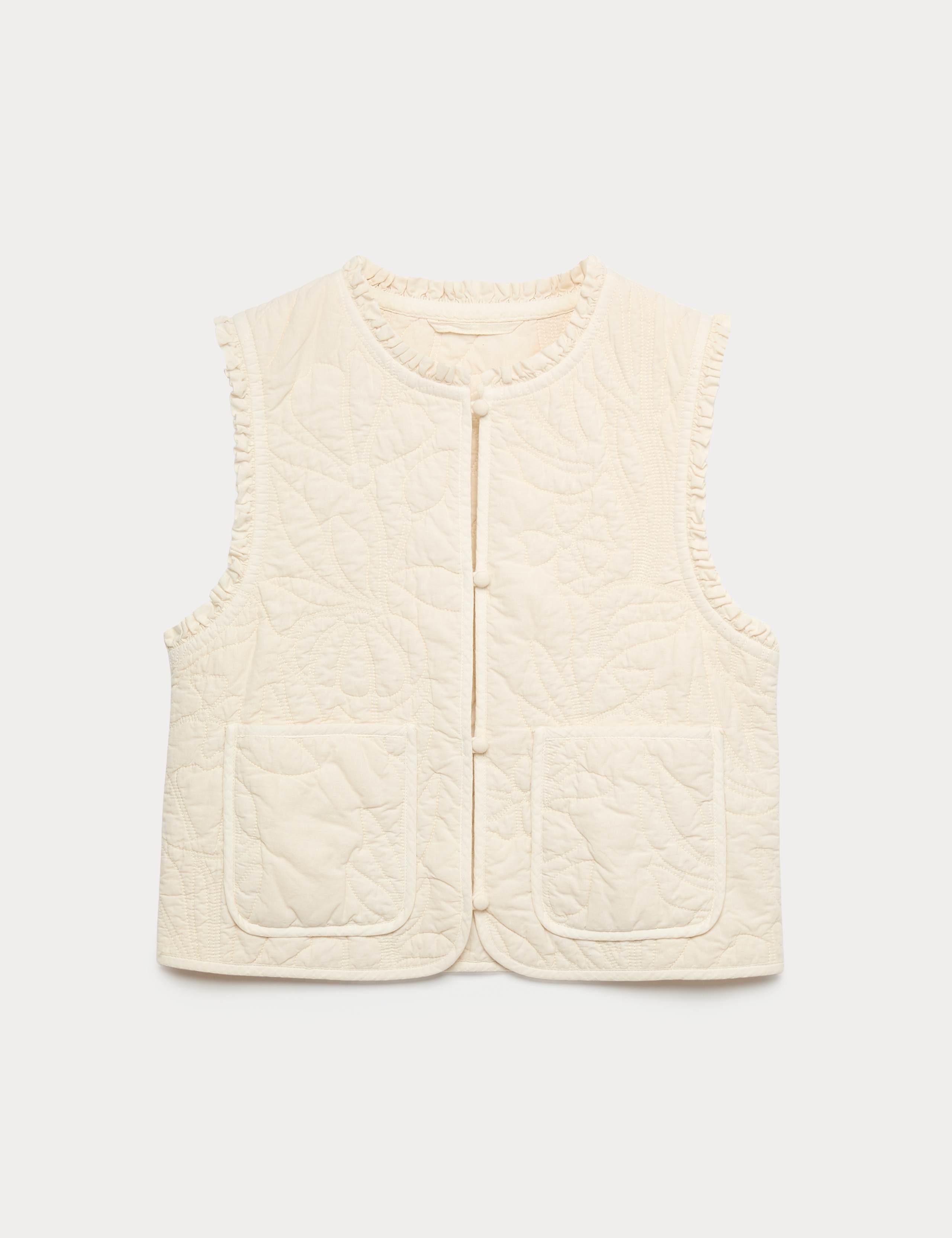 Pure Cotton Quilted Gilet 2 of 5