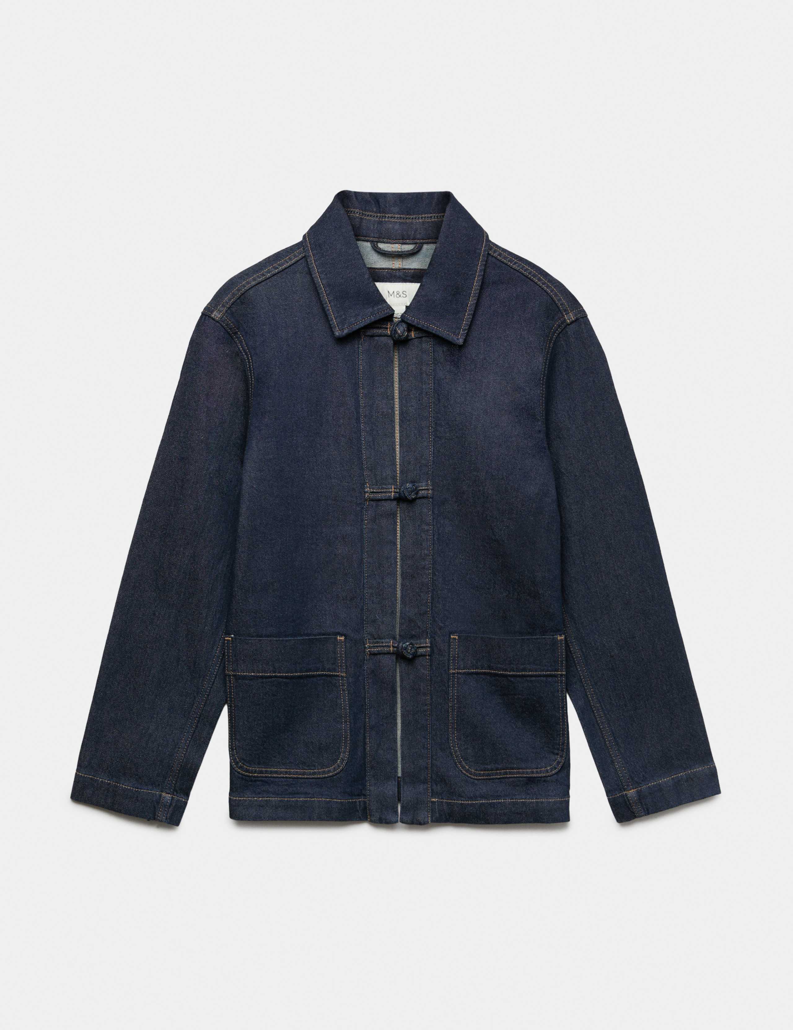 Cotton Lyocell Blend Denim Tie Front Jacket 1 of 1