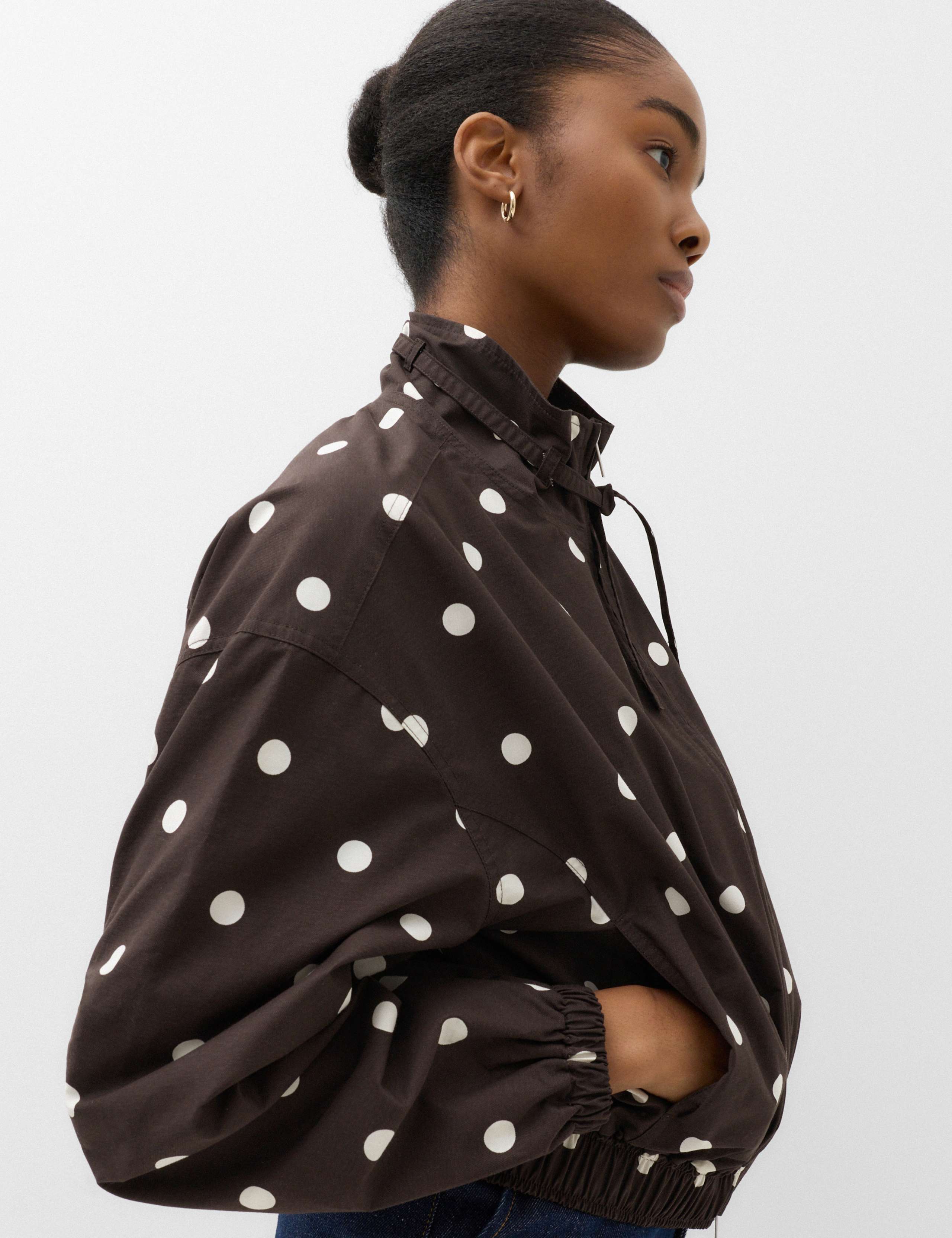Cotton Rich Funnel Neck Bomber Jacket 1 of 6