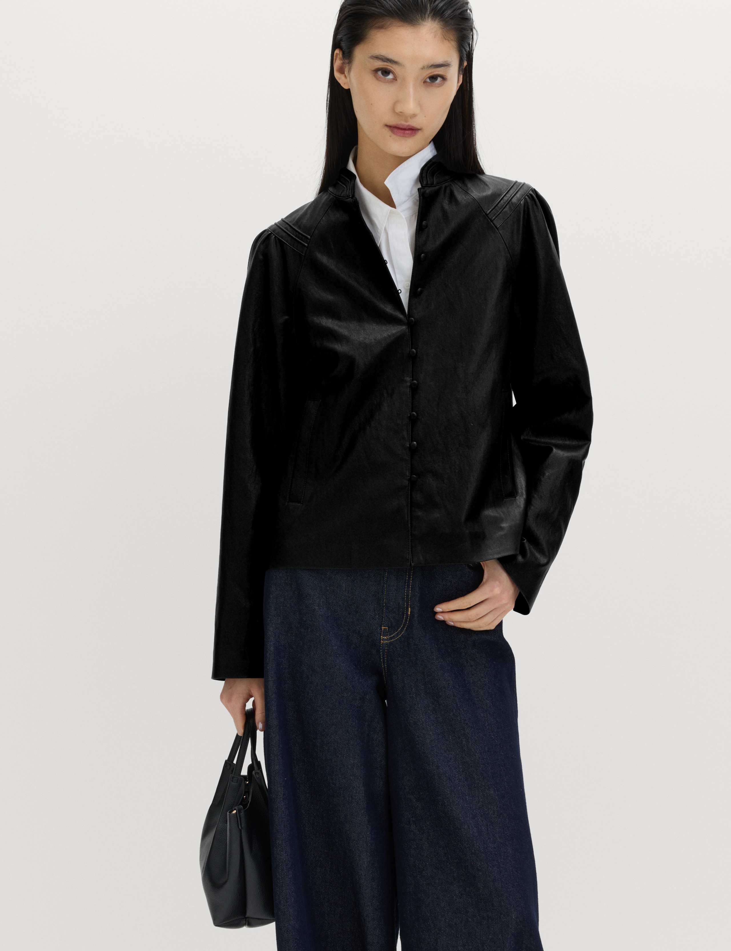 Faux Leather Victorian Style Jacket 1 of 5