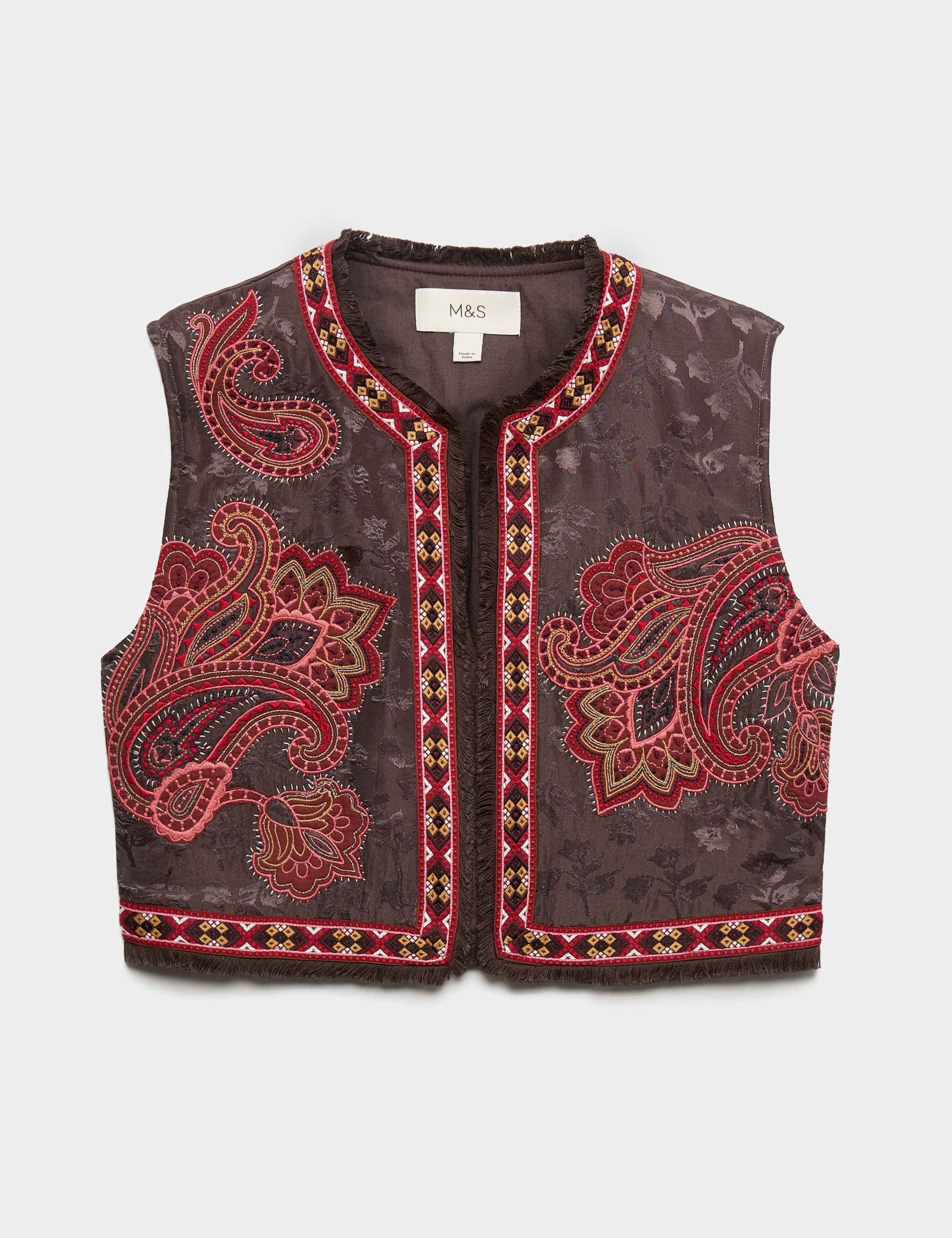 Embroidered Cropped Gilet 2 of 6