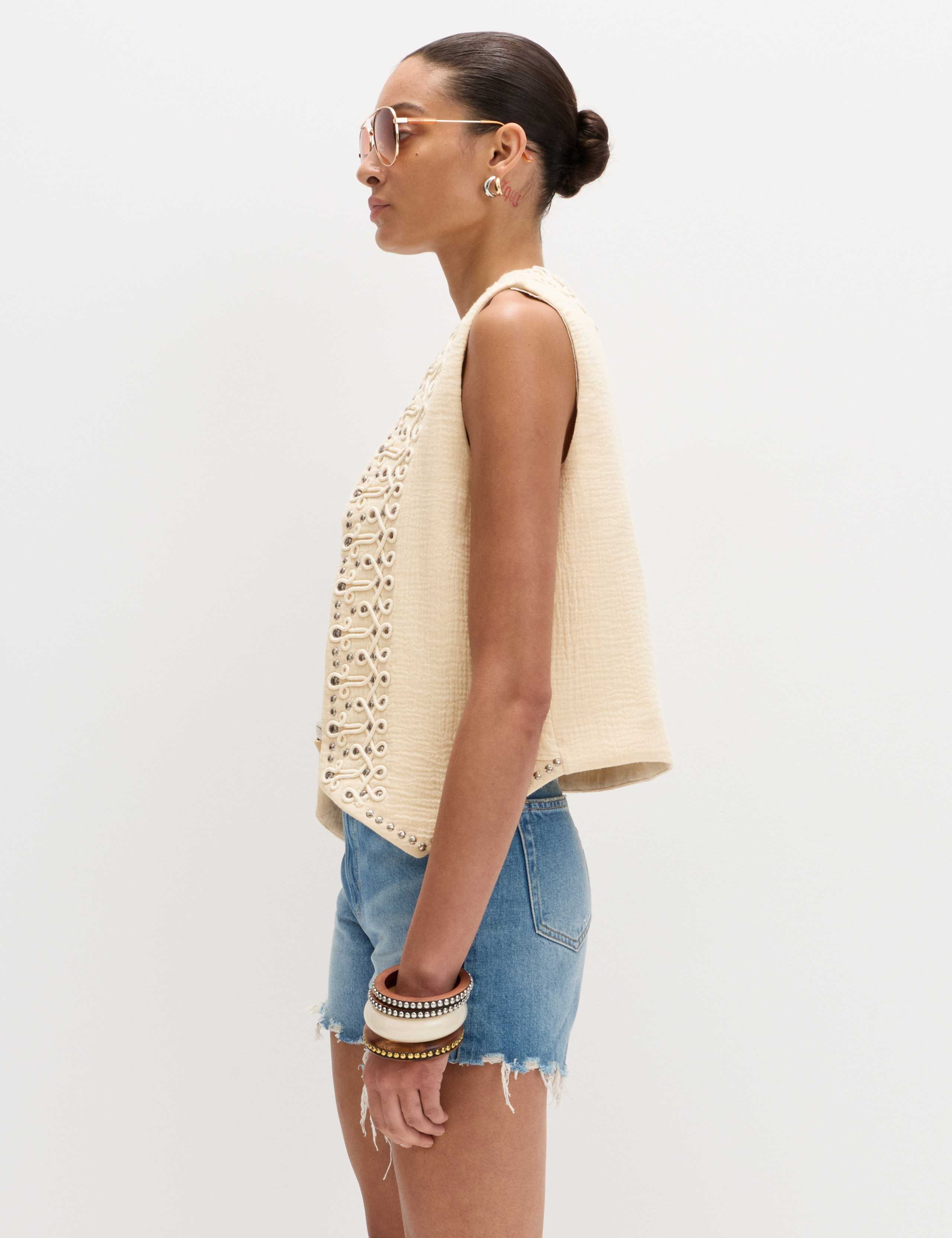 Pure Cotton Studded Gilet 6 of 8