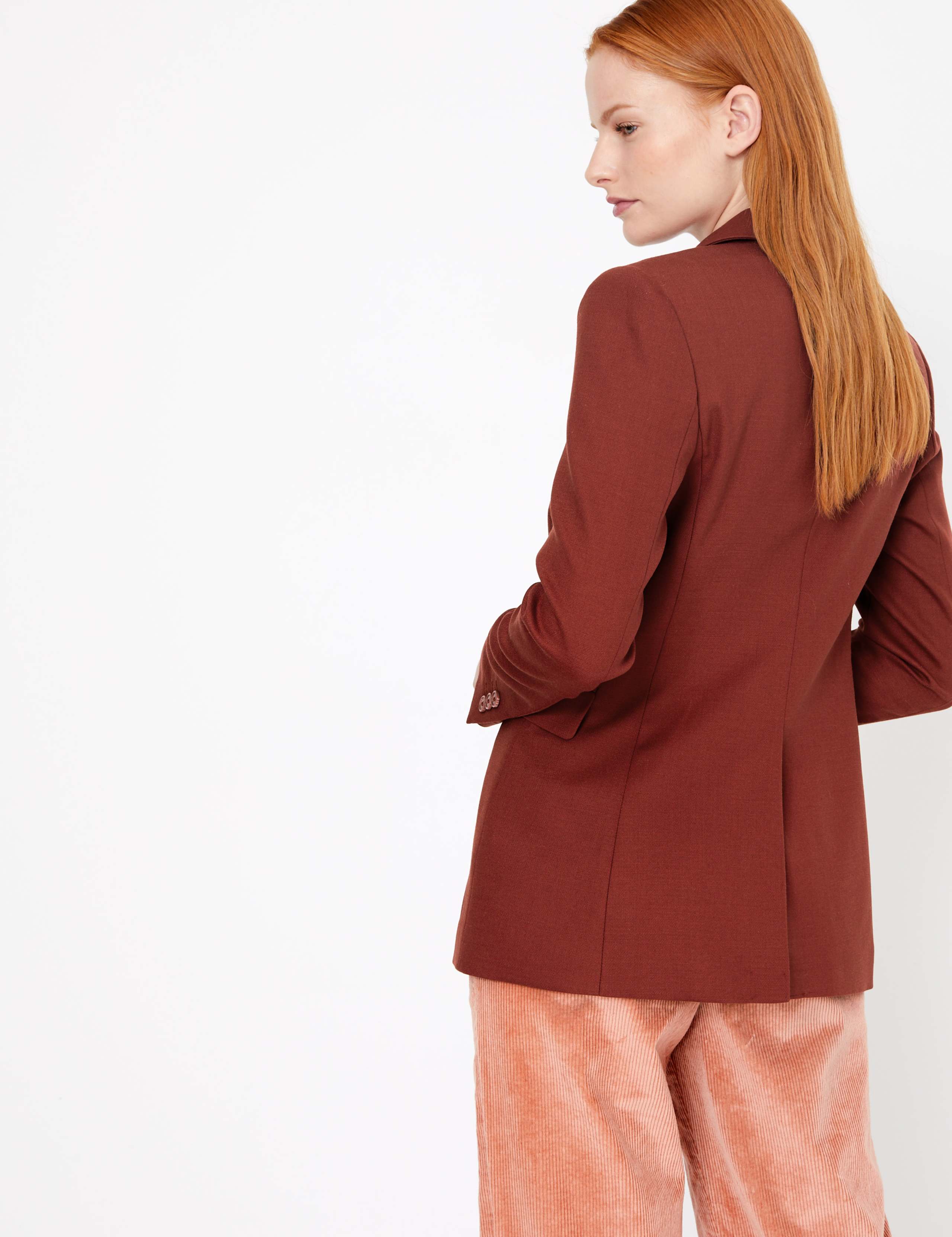 Wool Blend Tailored Blazer with Silk 4 of 4