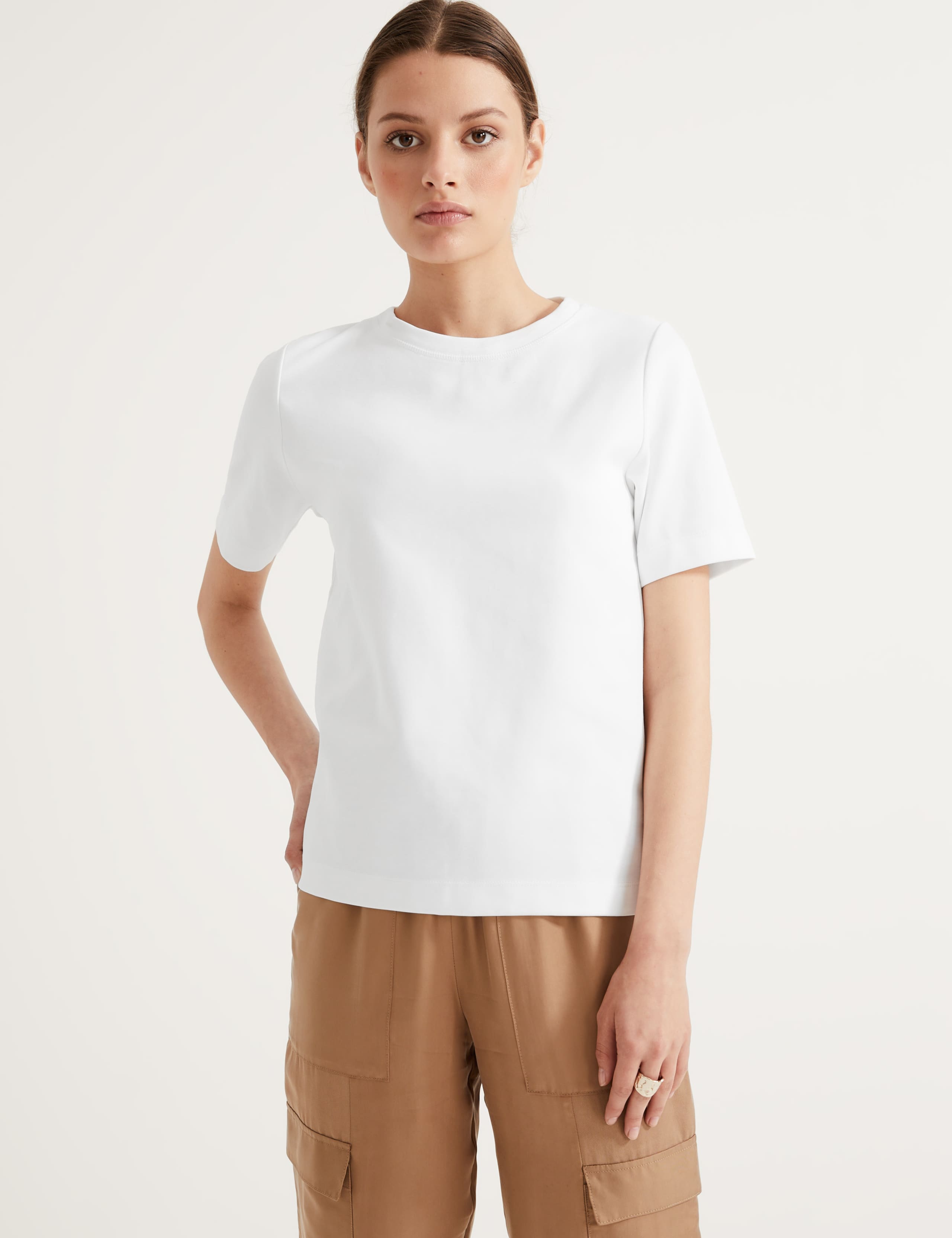 Cotton Rich Crew Neck Short Sleeve T-Shirt 1 of 4