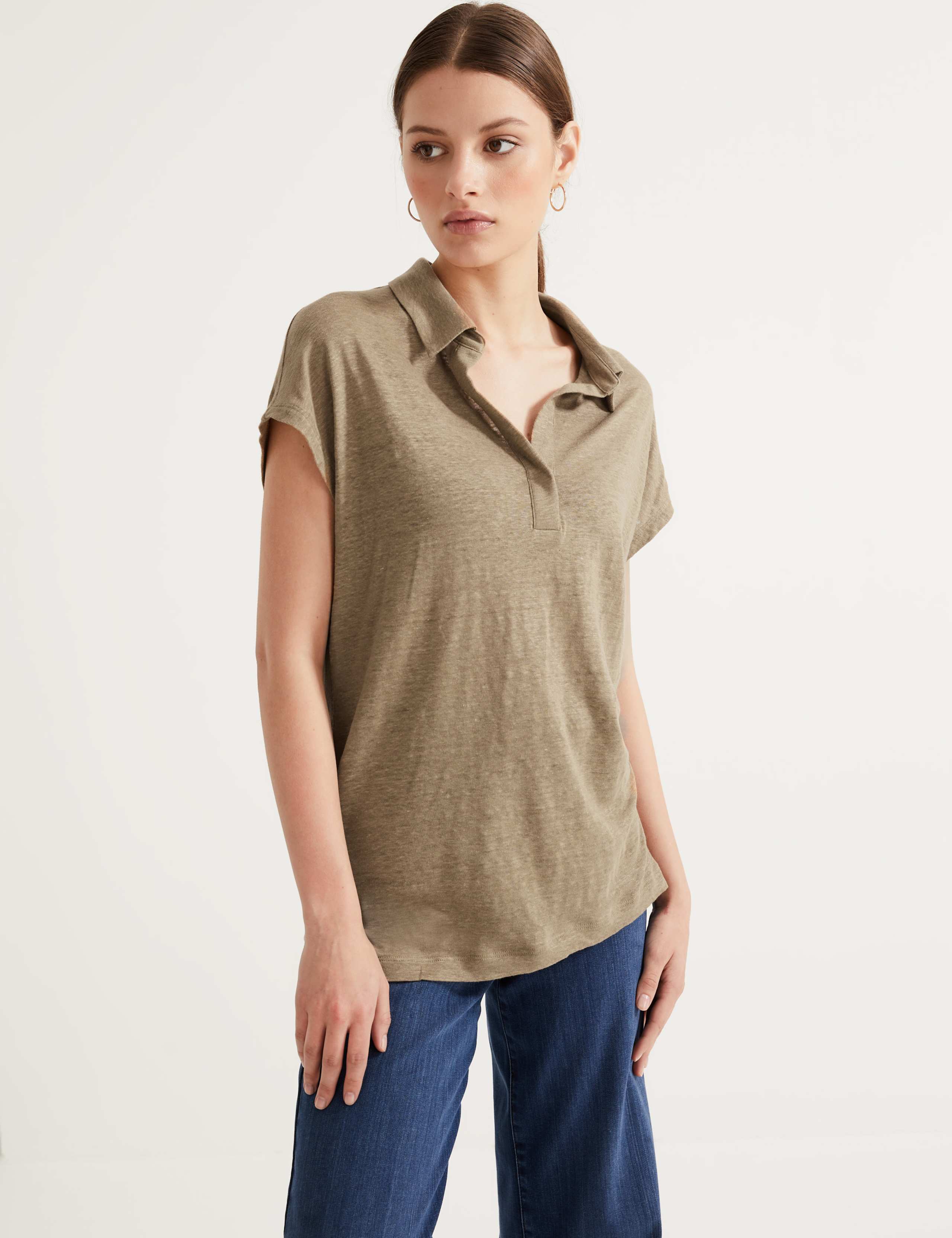 Pure Linen Collared Short Sleeve Top 4 of 7