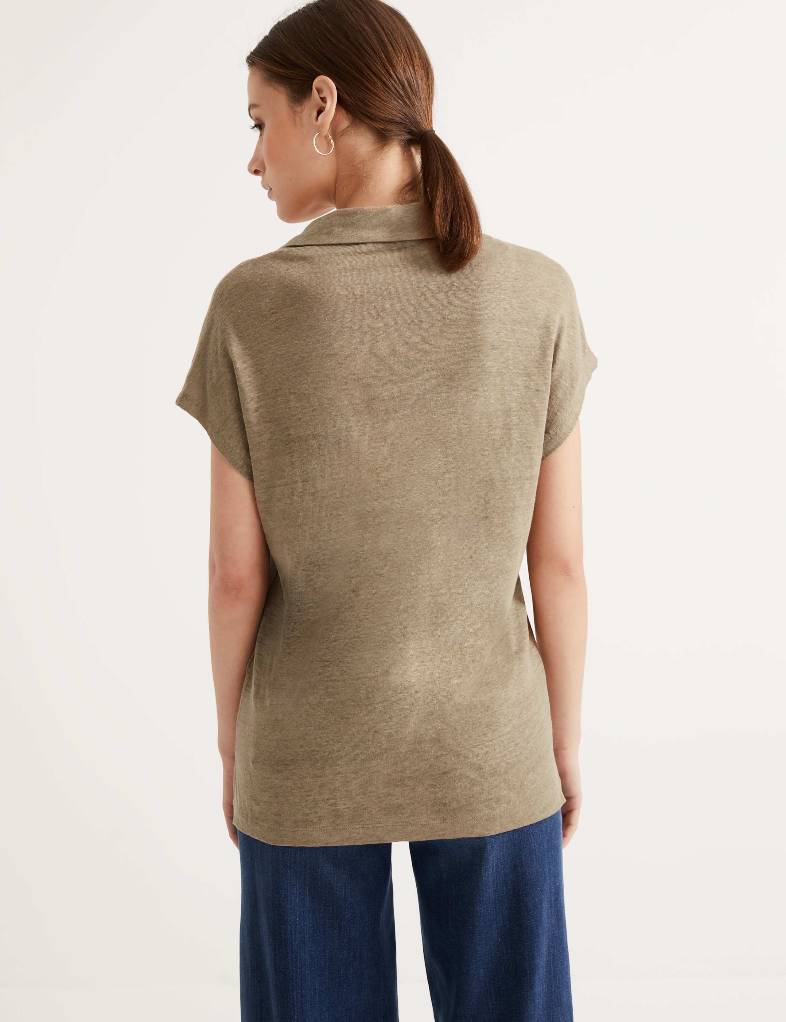 Pure Linen Collared Short Sleeve Top 5 of 7