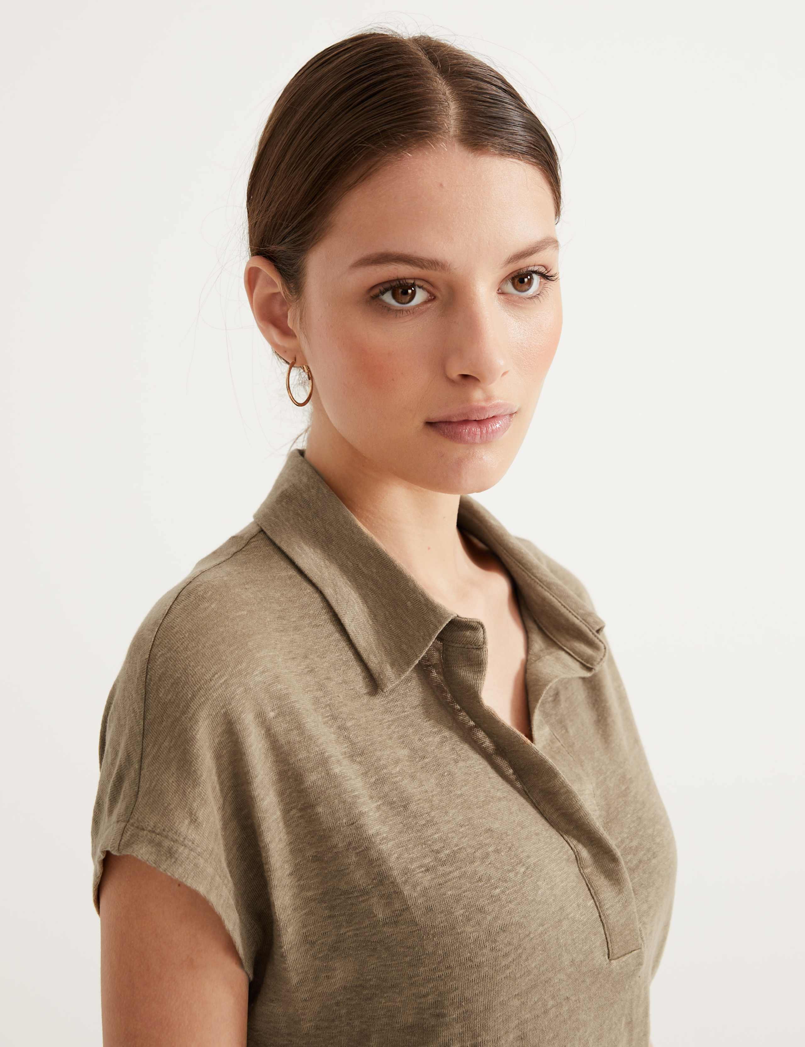 Pure Linen Collared Short Sleeve Top 6 of 7