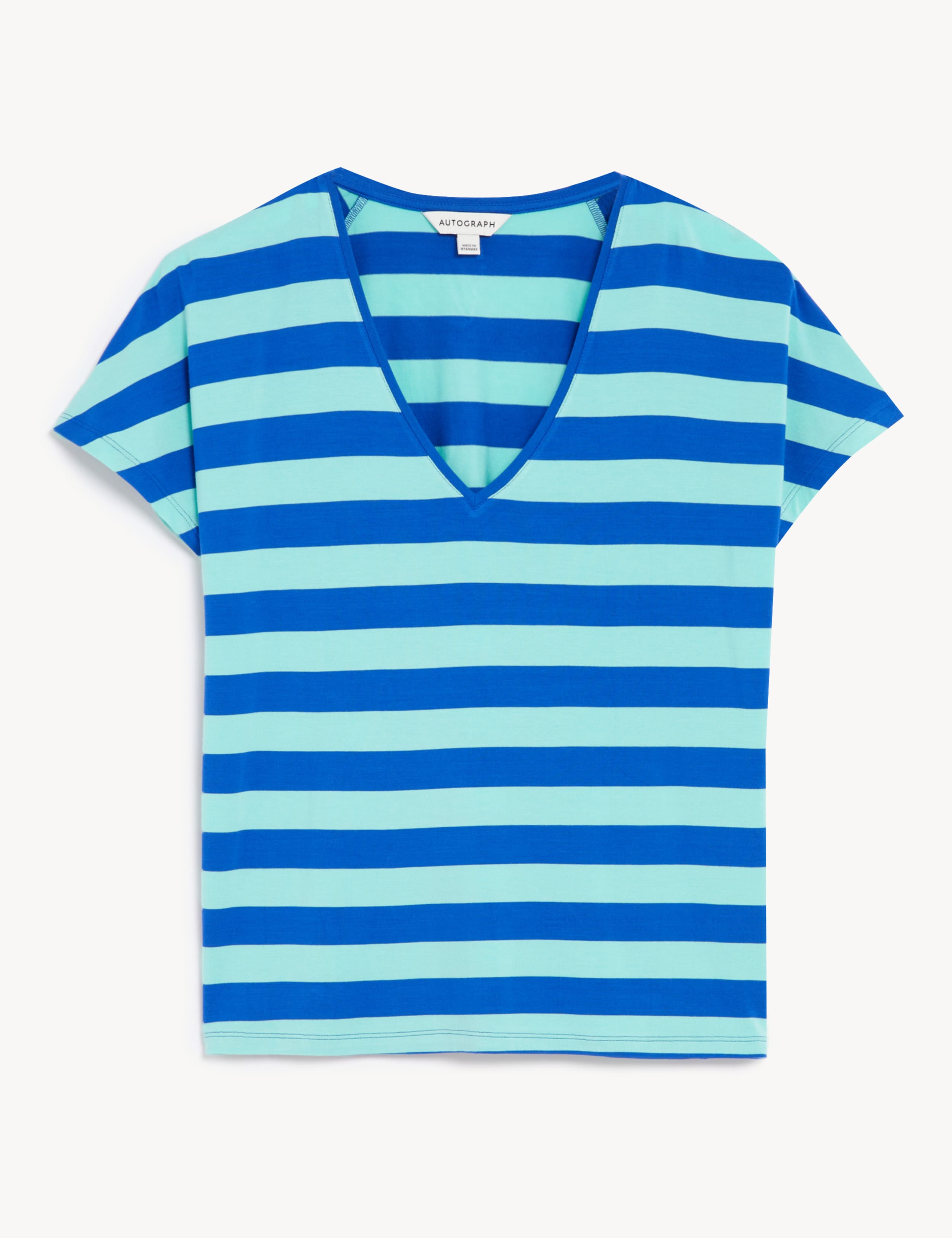 Jersey Striped V-Neck Relaxed T-Shirt 2 of 5