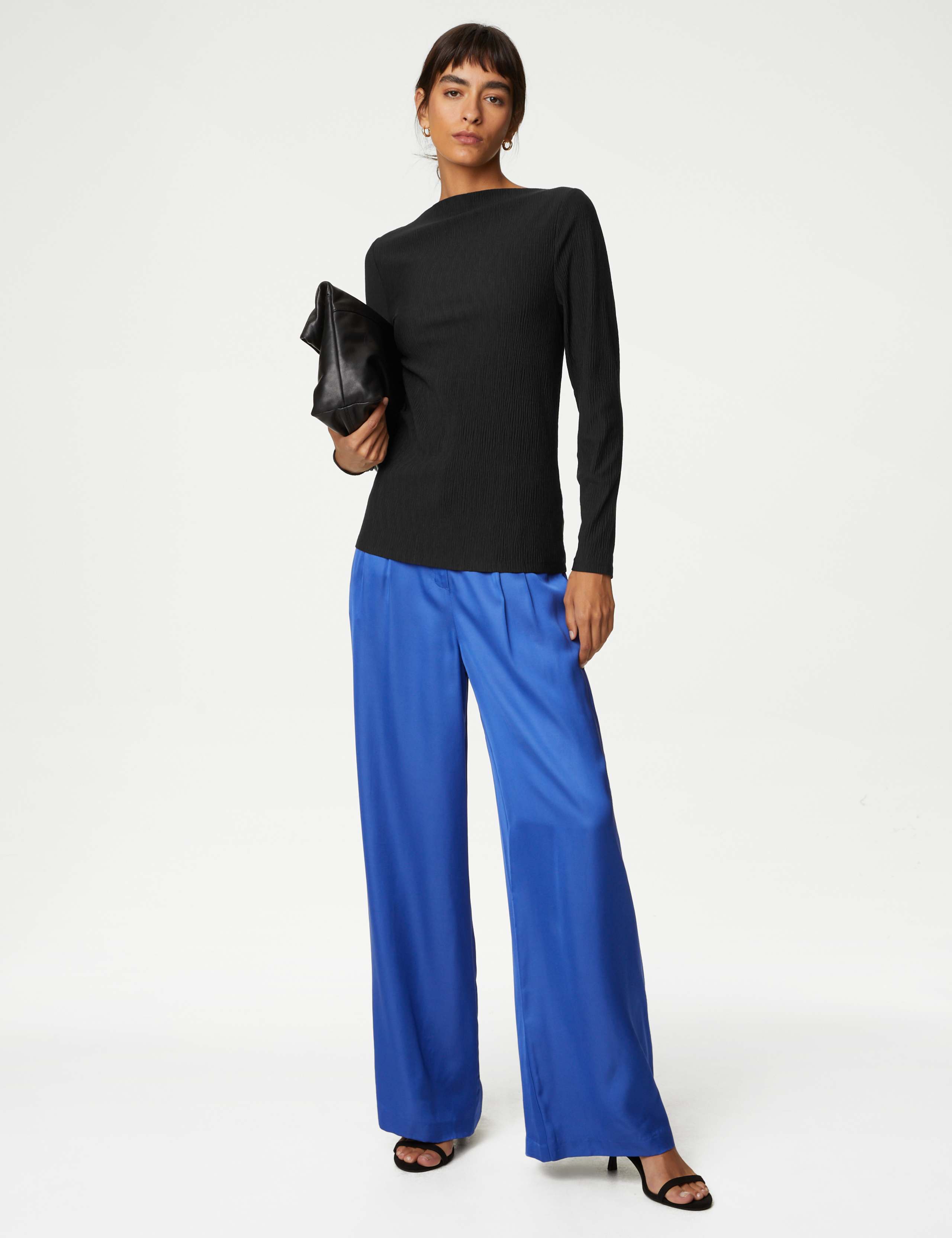 Jersey Plisse Slash Neck Top 3 of 5