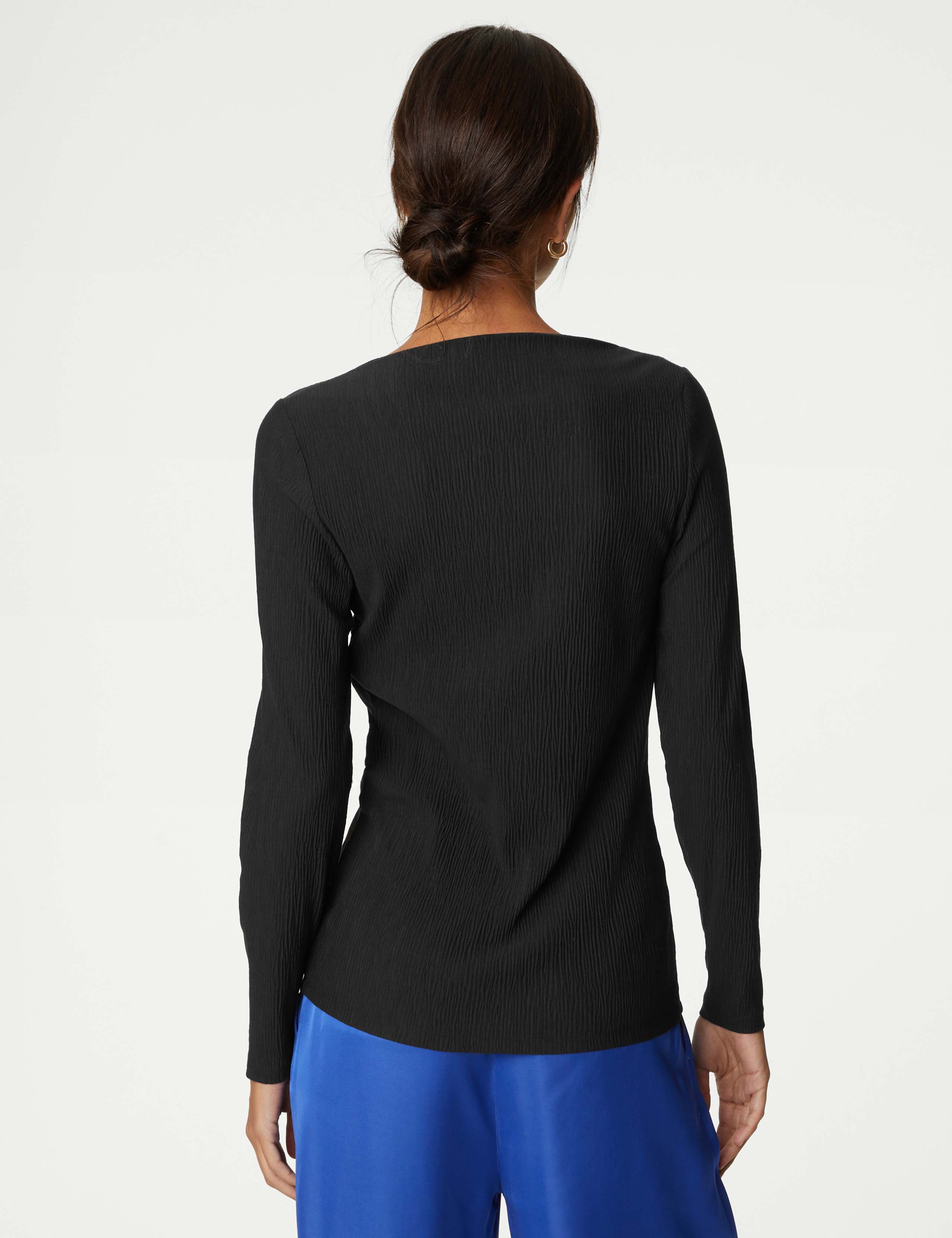 Jersey Plisse Slash Neck Top 5 of 5