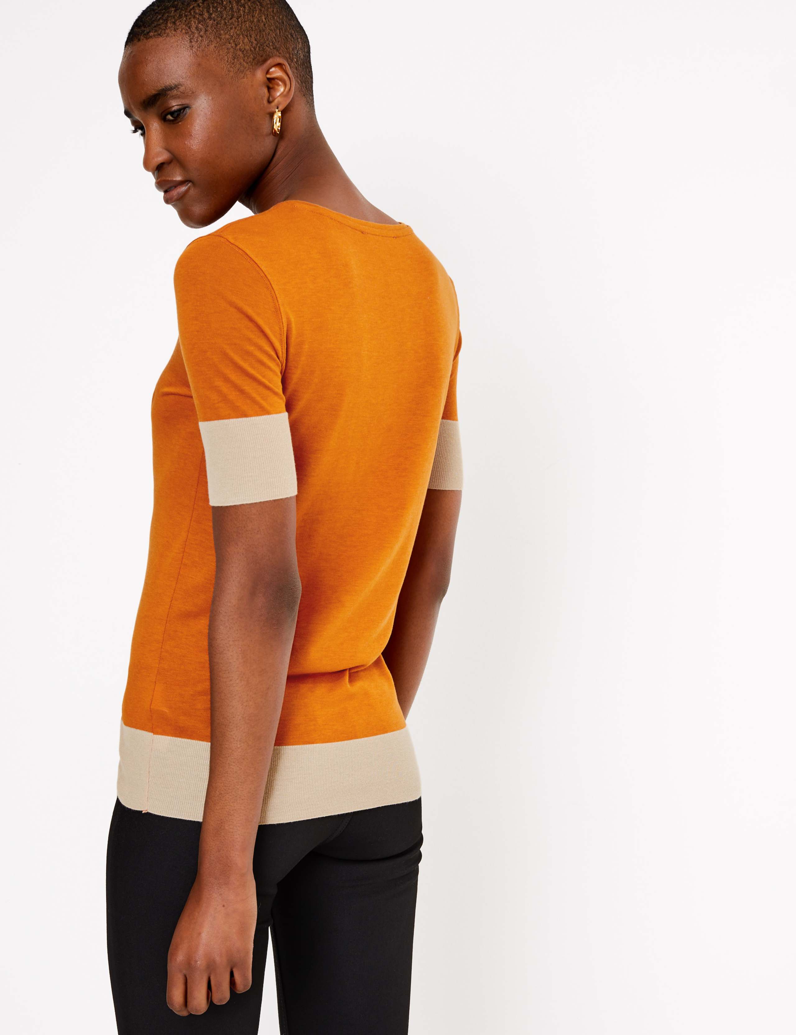 Tencel ™ Colour Block Short Sleeve T-Shirt 5 of 5