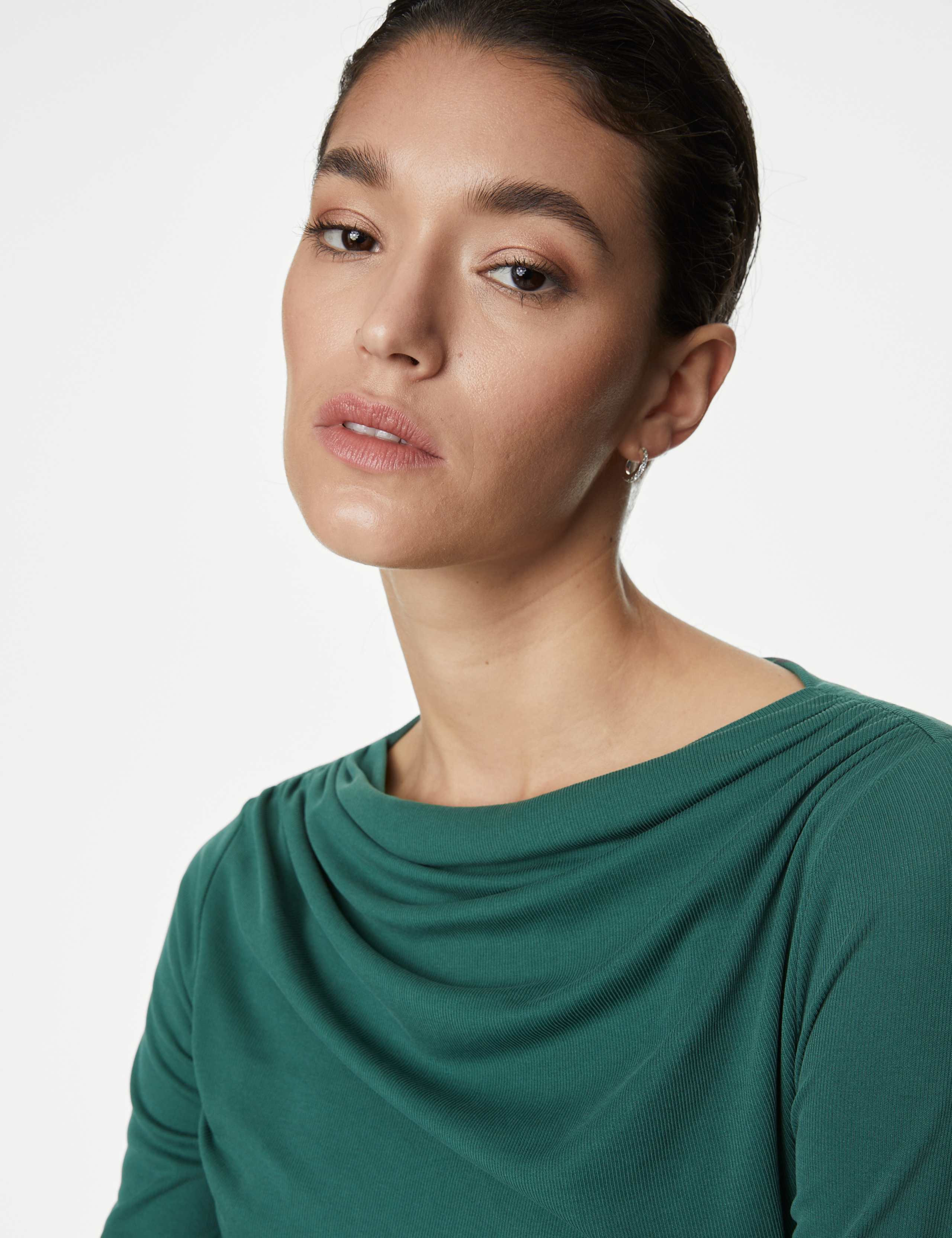 Jersey Draped Fitted Top 5 of 6