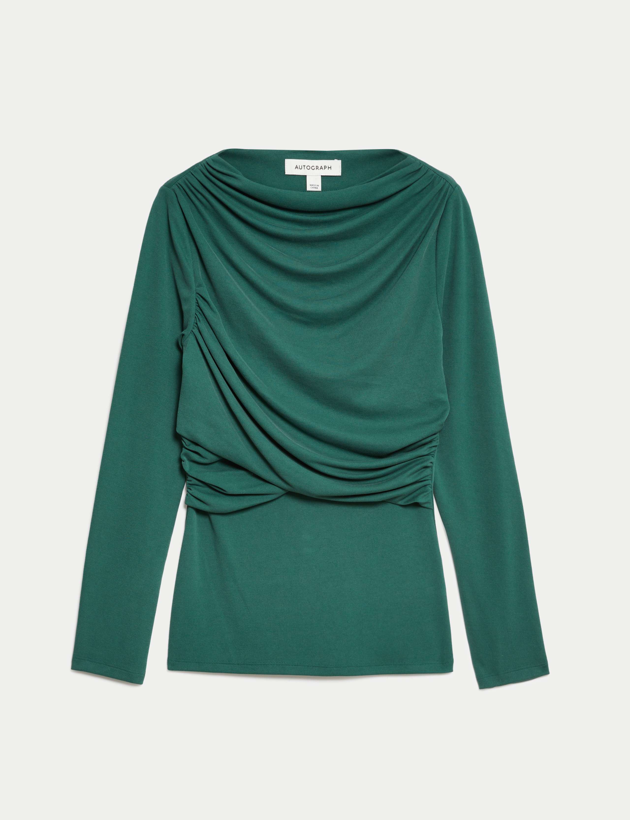 Jersey Draped Fitted Top 2 of 6