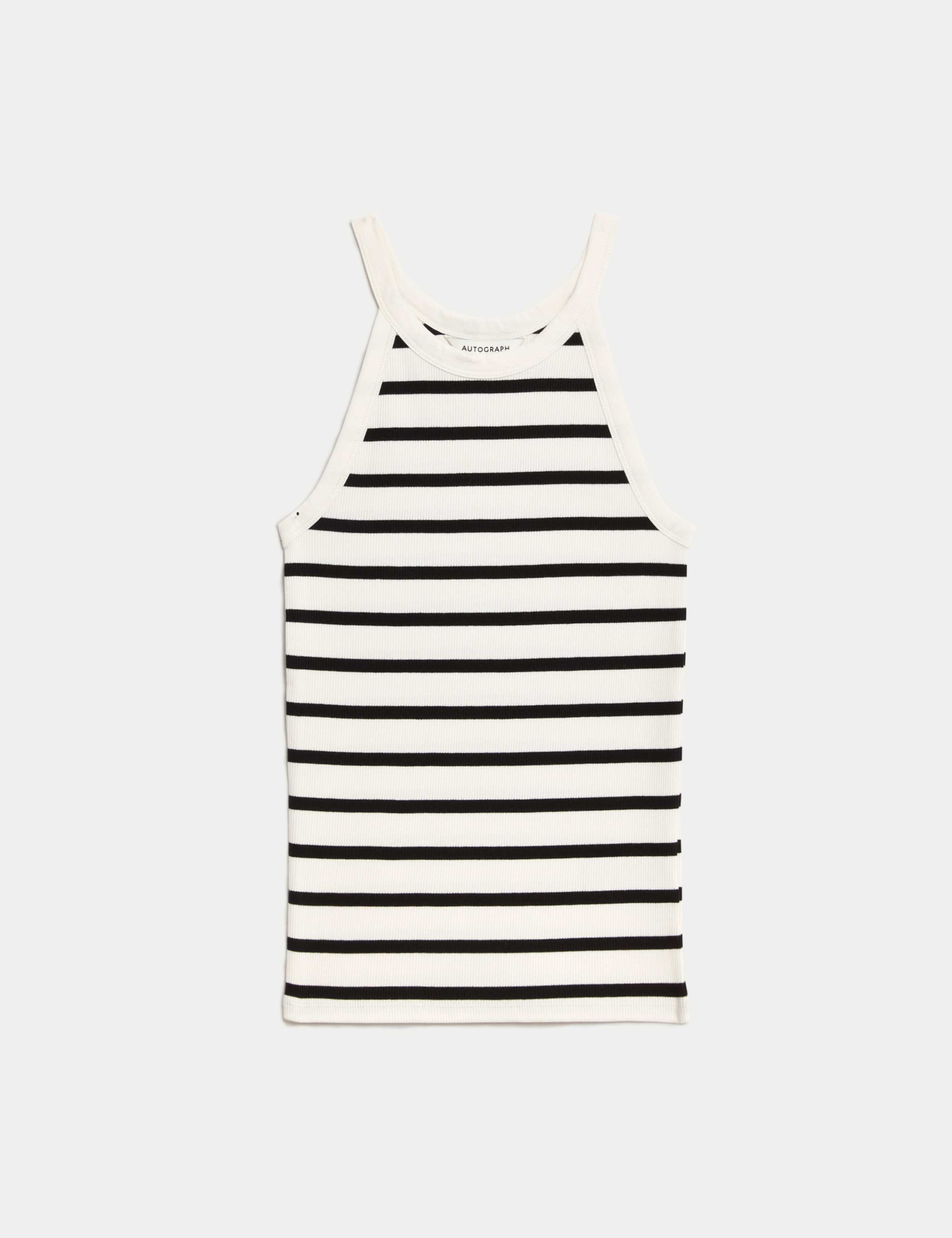 Cotton Rich Striped Ribbed Vest 2 of 5