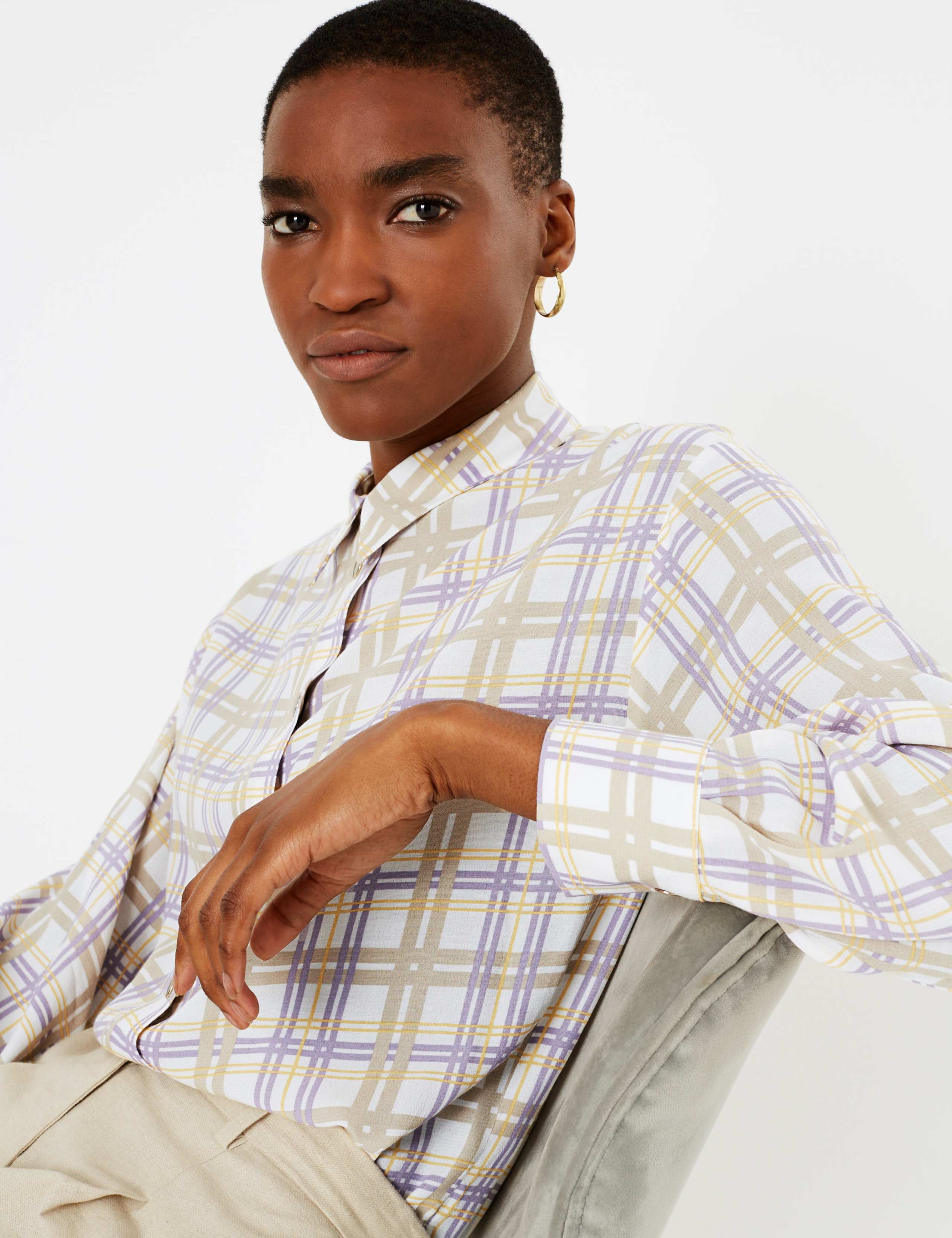 Checked Button Detailed Shirt 2 of 3