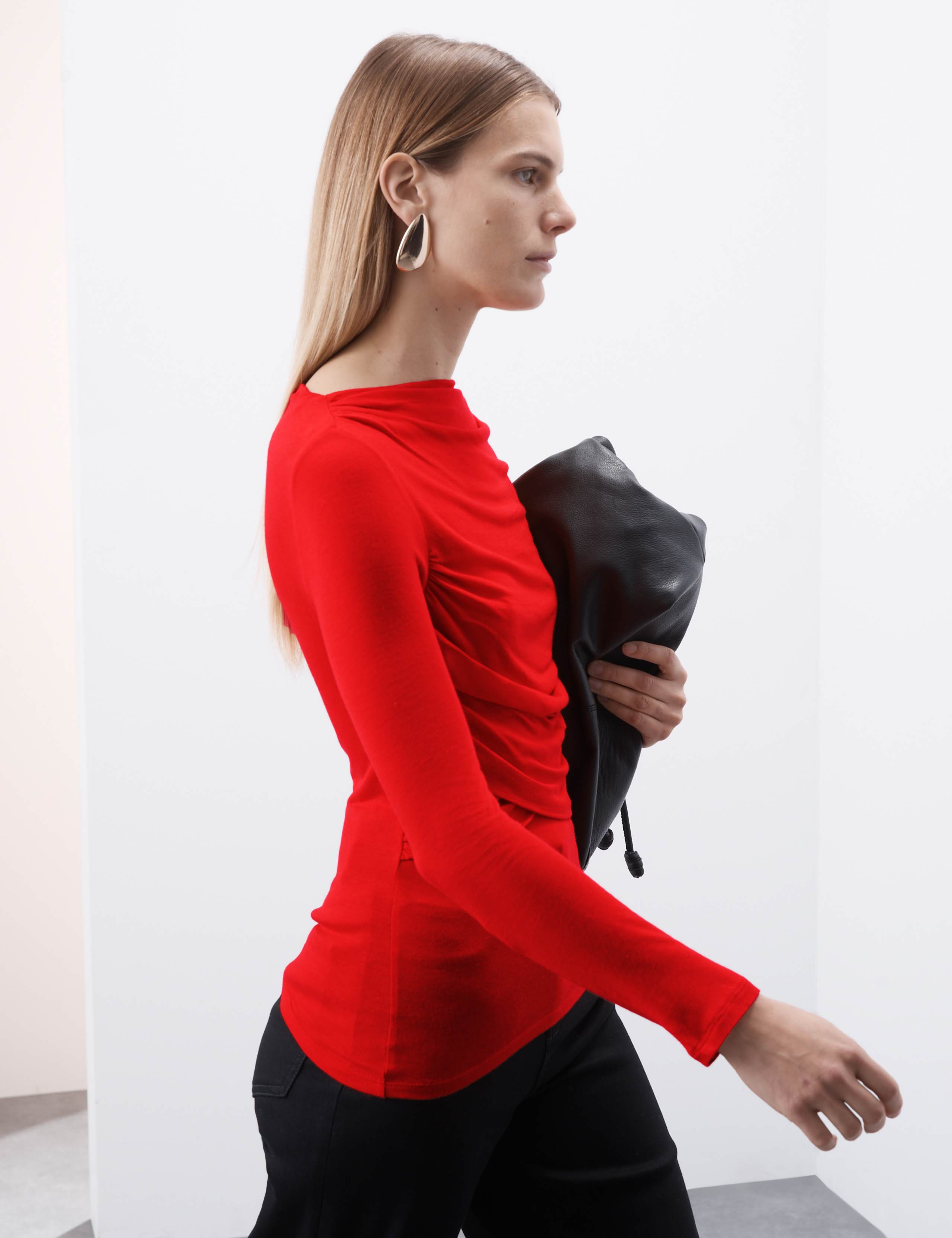 Slash Neck Wrap Front Top With Silk 5 of 5