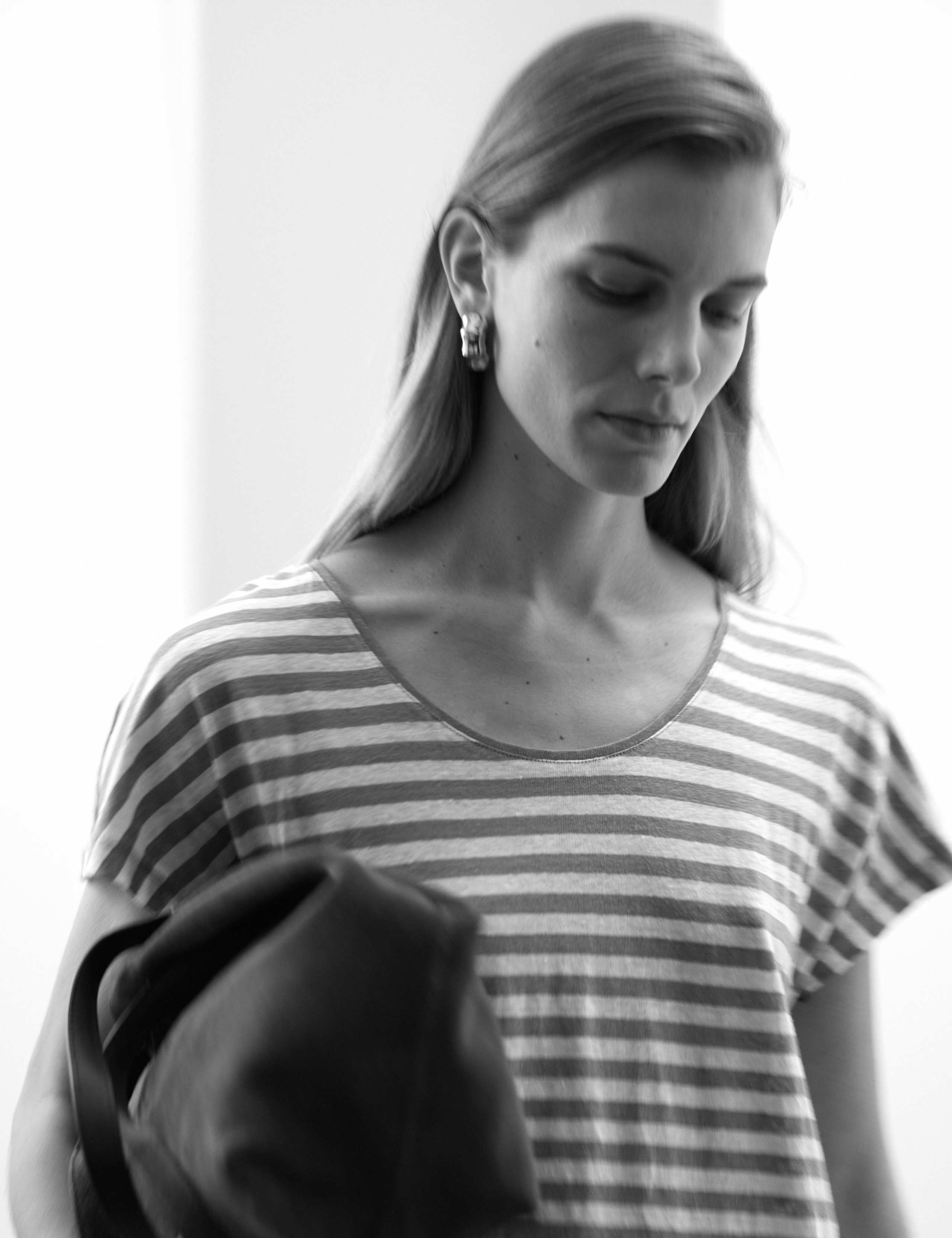 Pure Linen Striped Cap Sleeve T-shirt 3 of 6