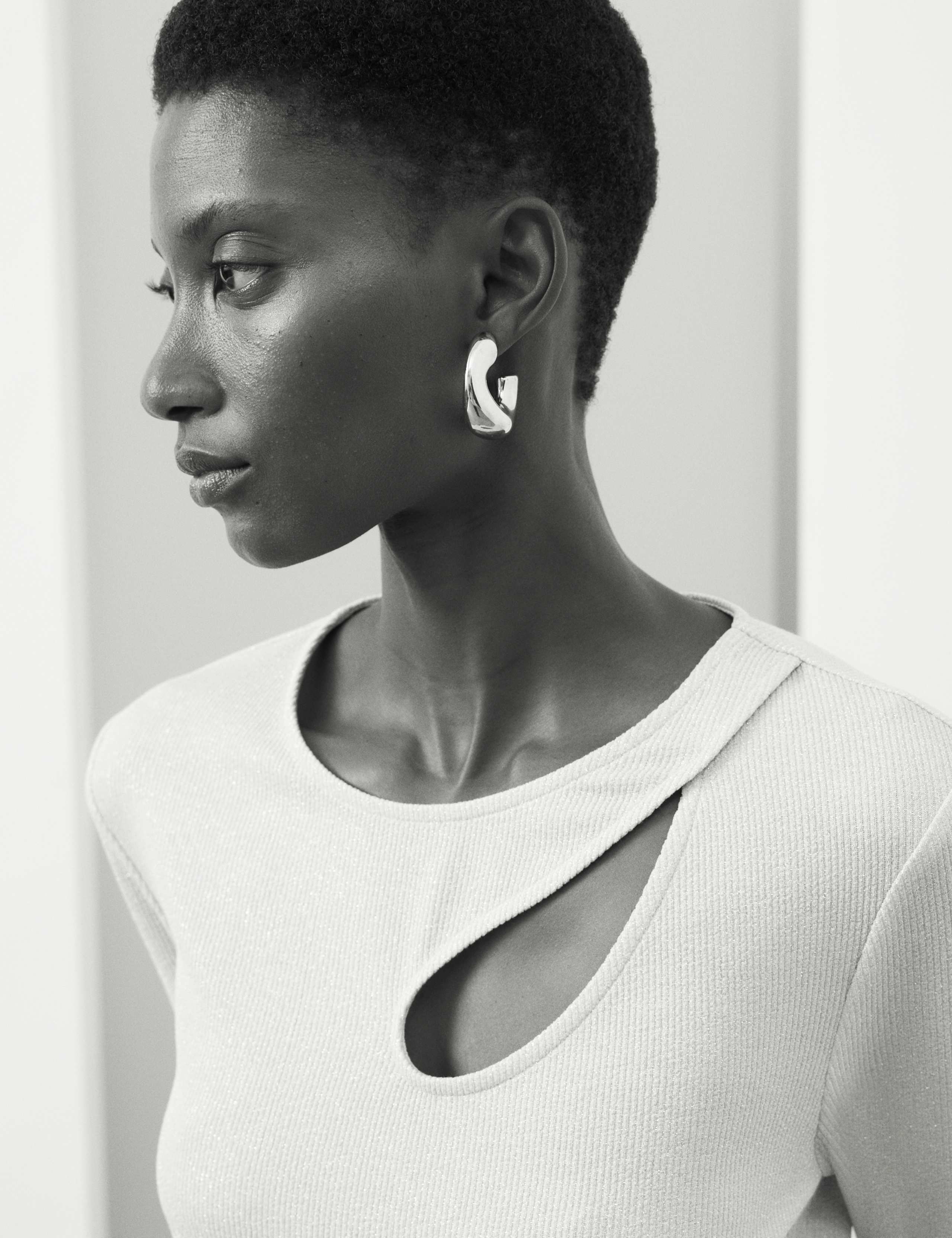 Jersey Sparkly Cut Out Top 4 of 6