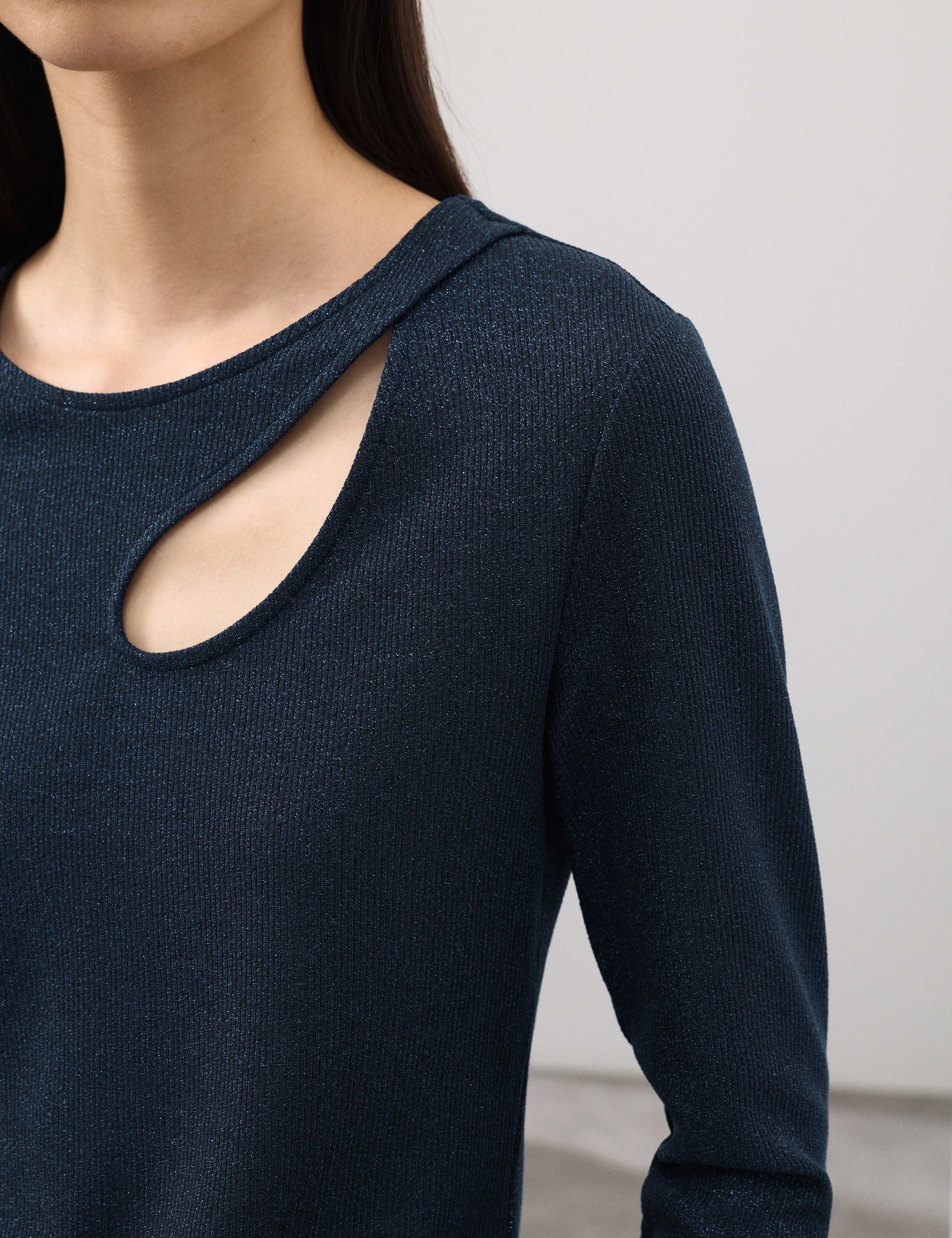 Jersey Sparkly Cut Out Top 5 of 6