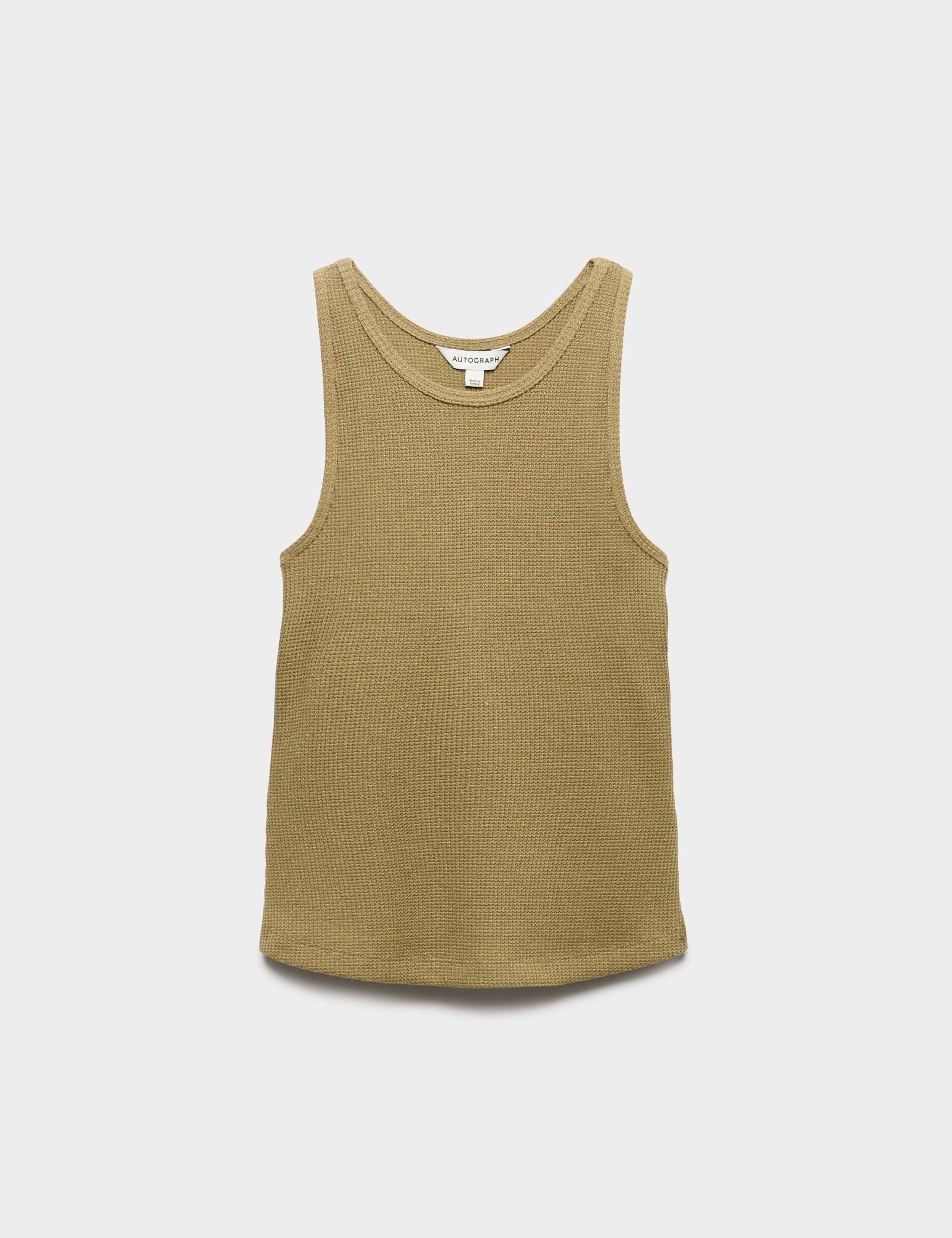Cotton Rich Sparkly Waffle Tank Top 2 of 6