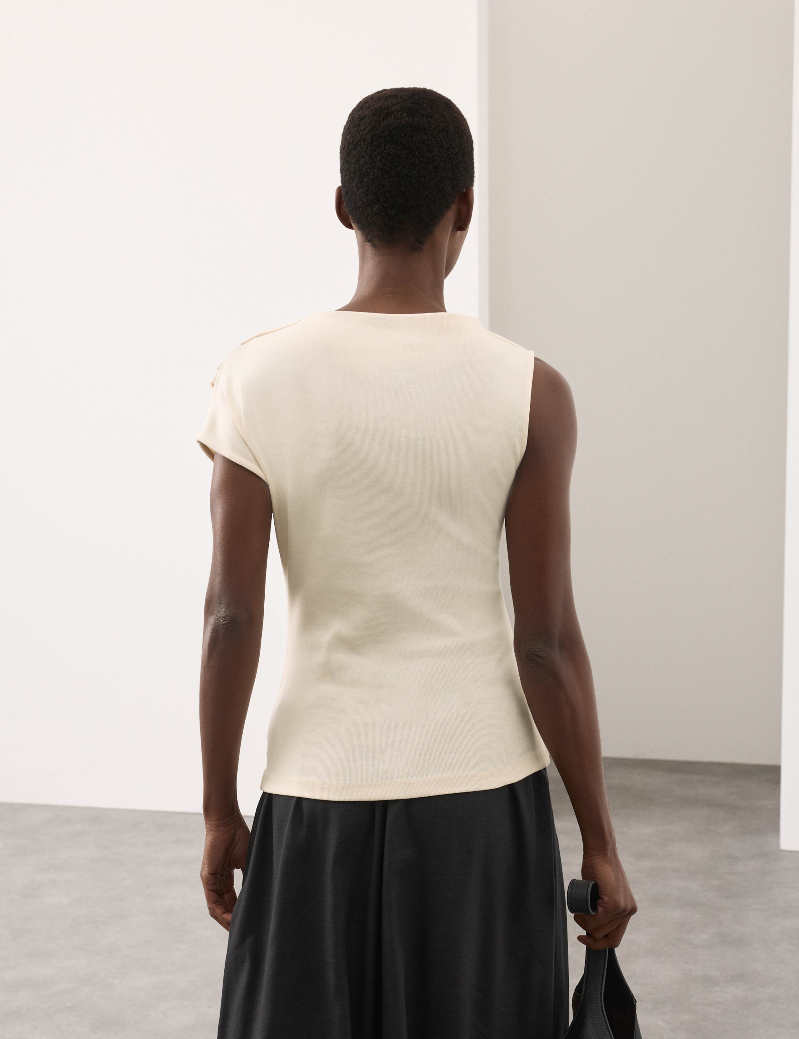 Pure Cotton Ruched Asymmetrical Top 6 of 7