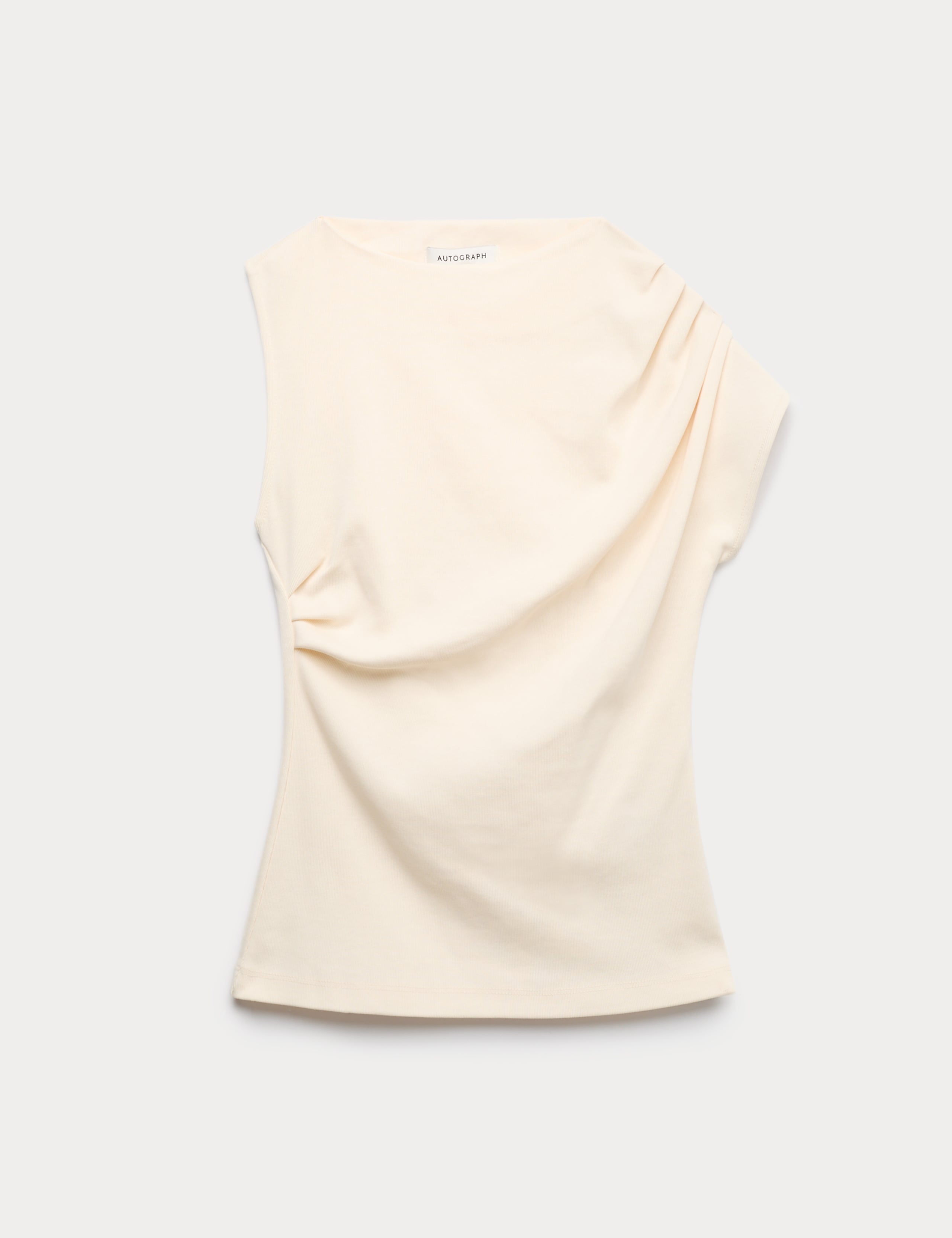 Pure Cotton Ruched Asymmetrical Top 2 of 7