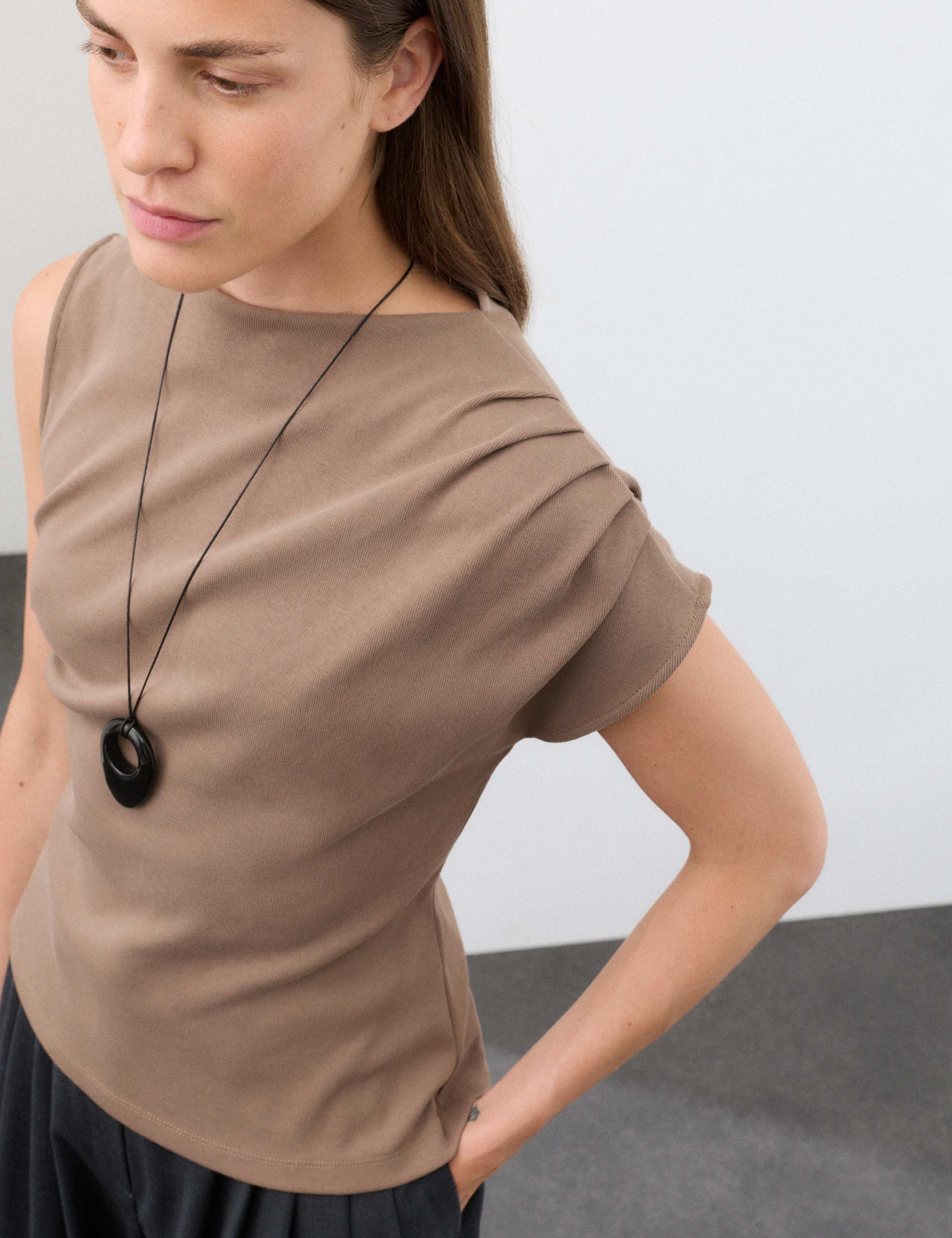 Pure Cotton Ruched Asymmetrical Top 7 of 7
