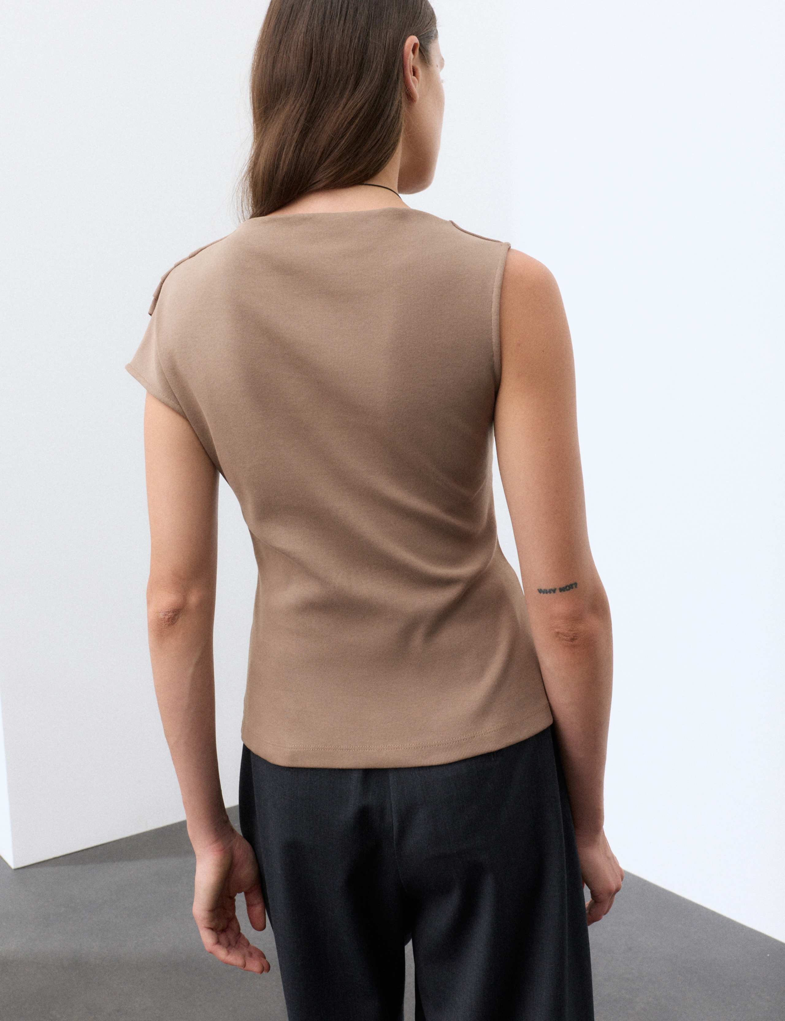 Pure Cotton Ruched Asymmetrical Top 3 of 7