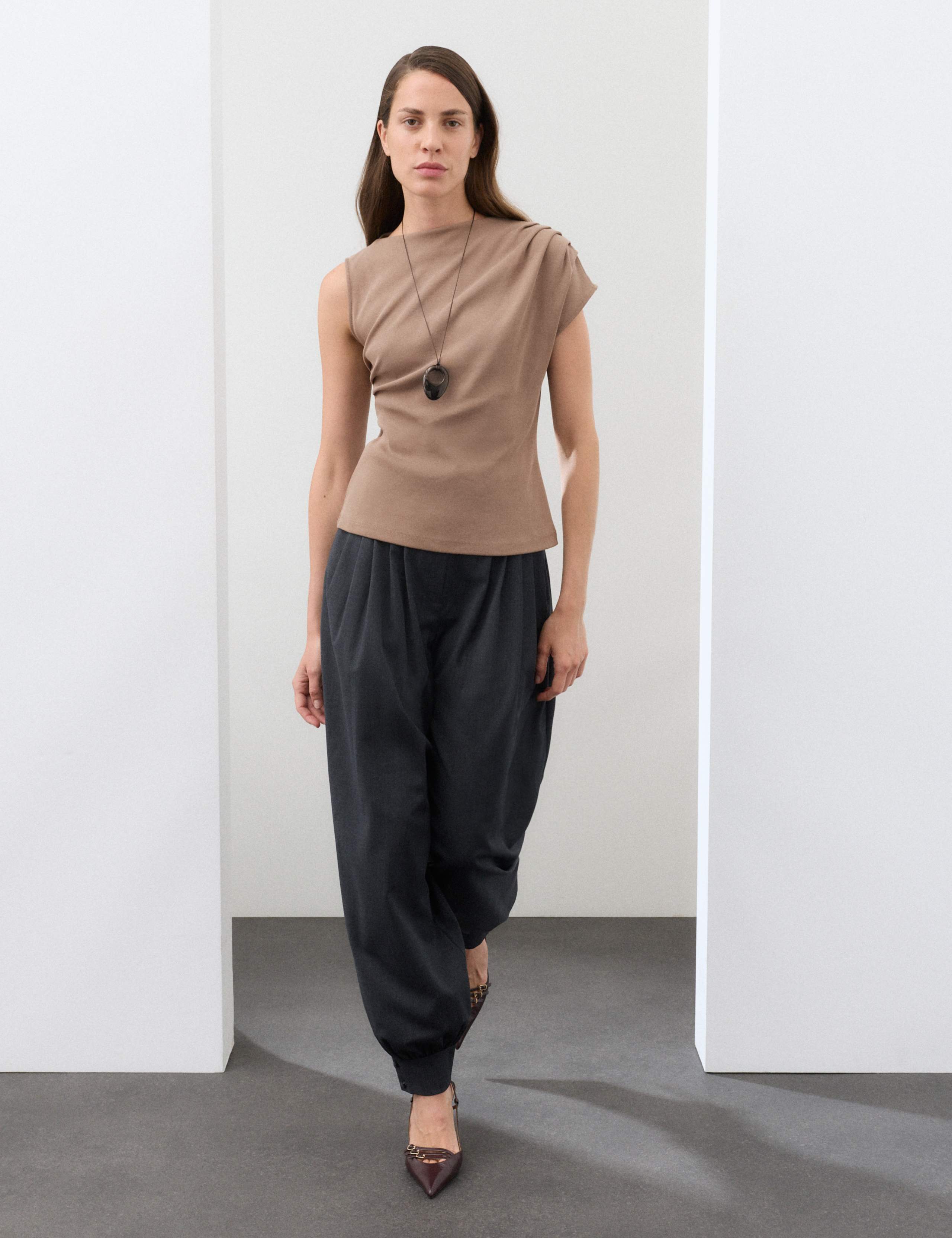 Pure Cotton Ruched Asymmetrical Top 4 of 7