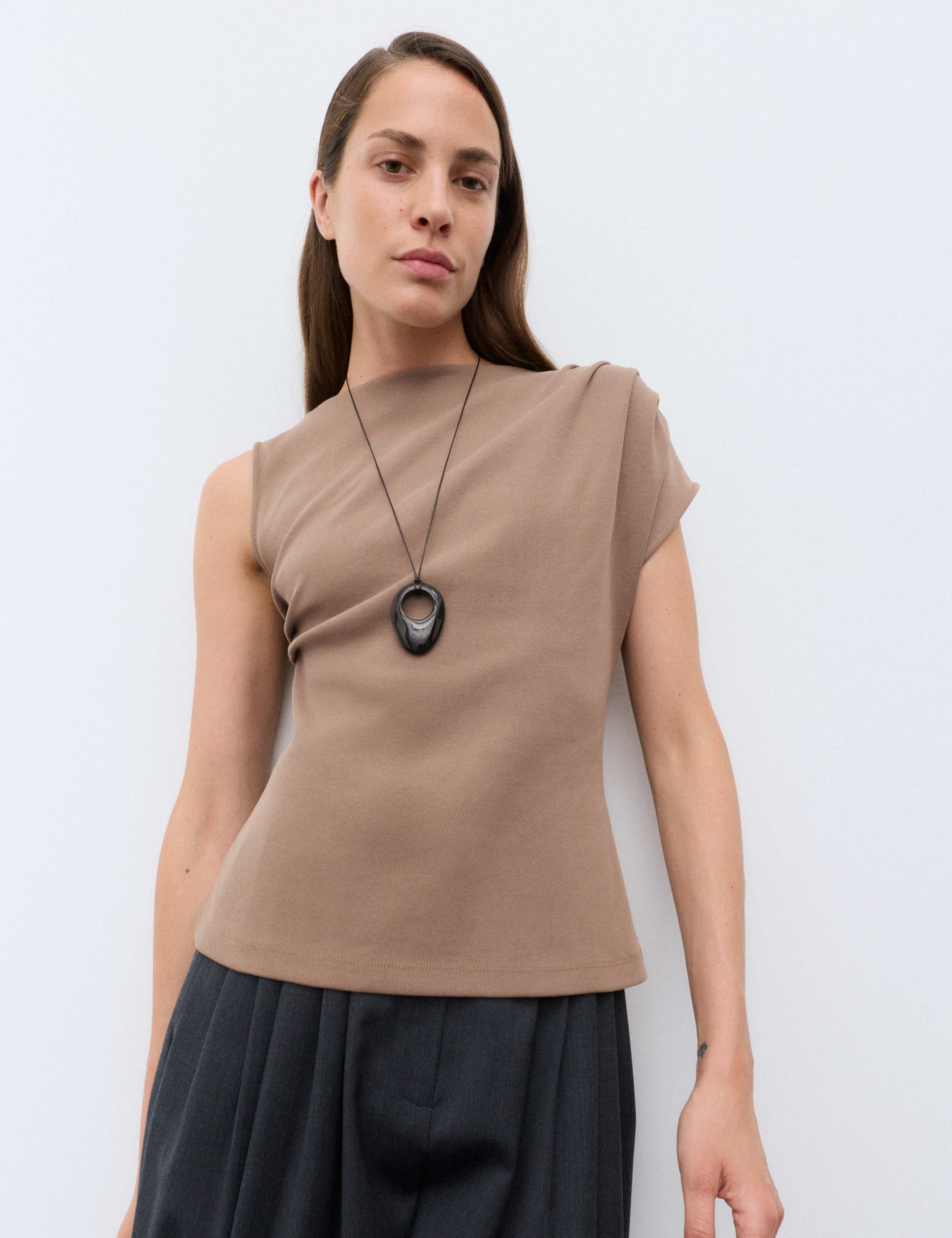 Pure Cotton Ruched Asymmetrical Top 5 of 7