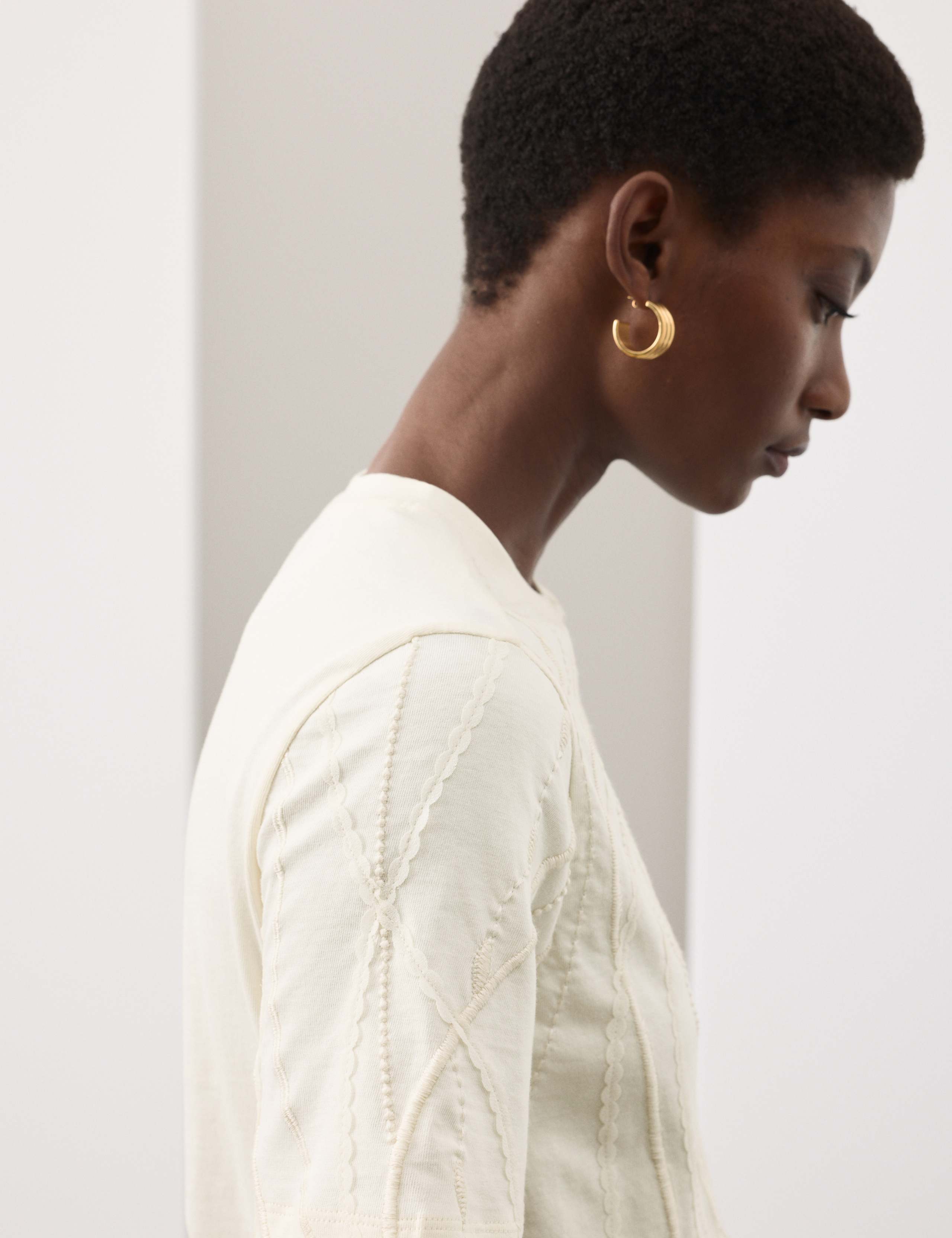 Pure Cotton Embroidered T-Shirt 3 of 7