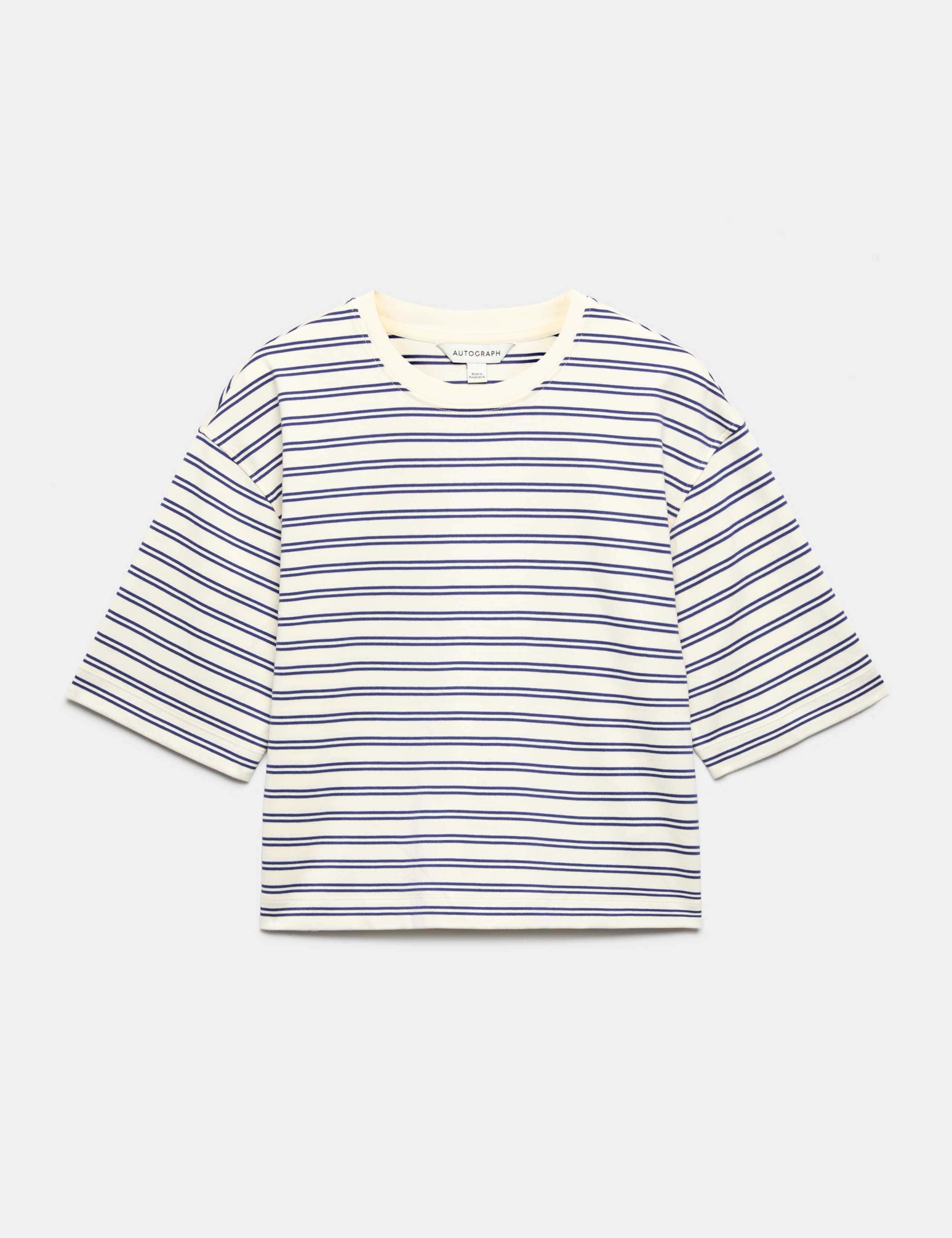 Pure Cotton Striped Relaxed T-Shirt 2 of 6
