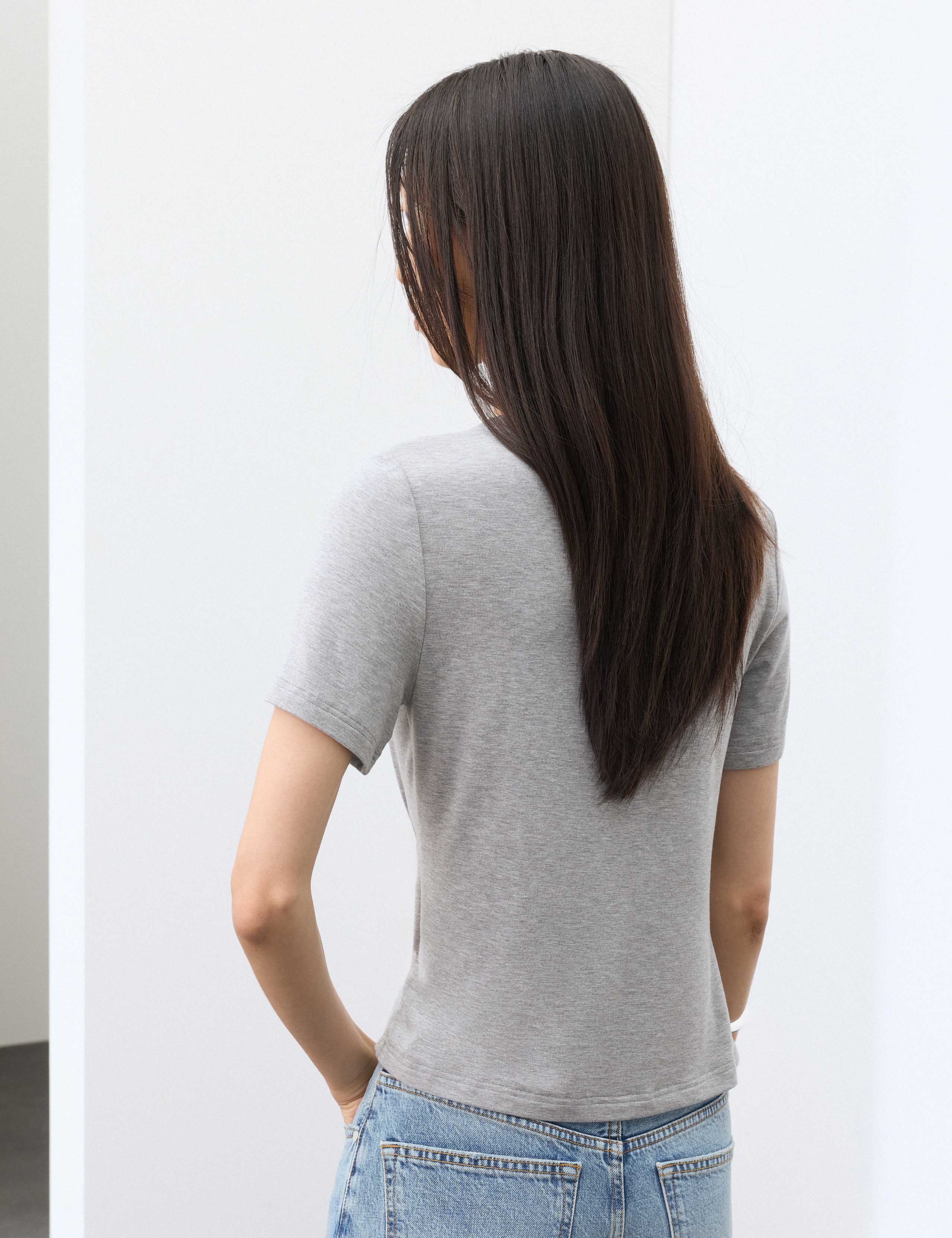 Jersey Regular Fit Ruched T-Shirt 3 of 7