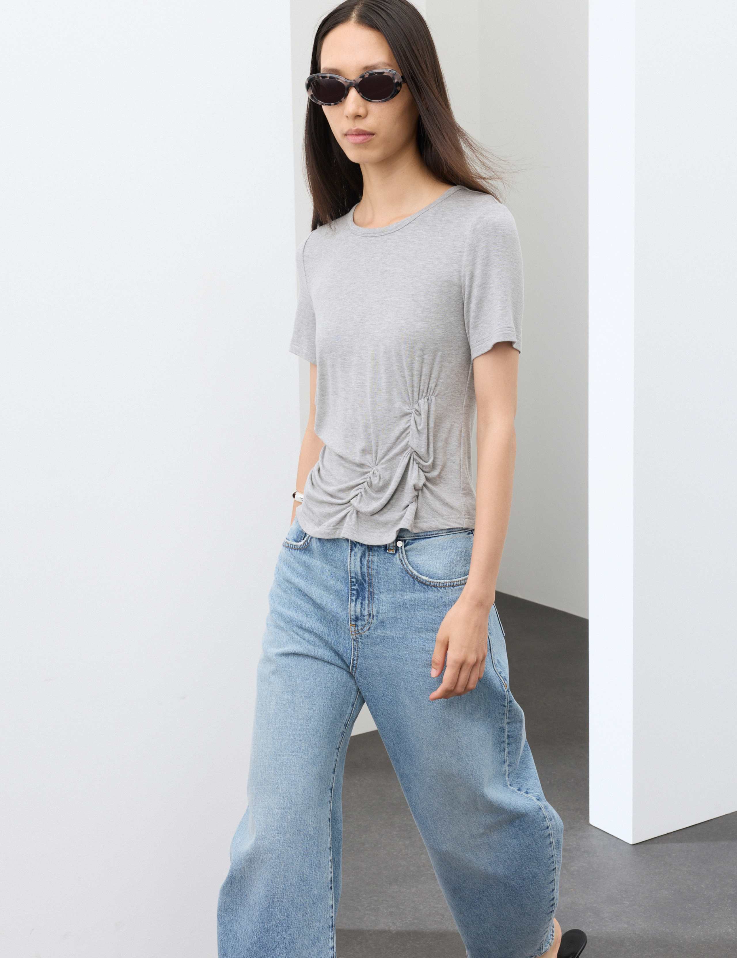 Jersey Regular Fit Ruched T-Shirt 5 of 7