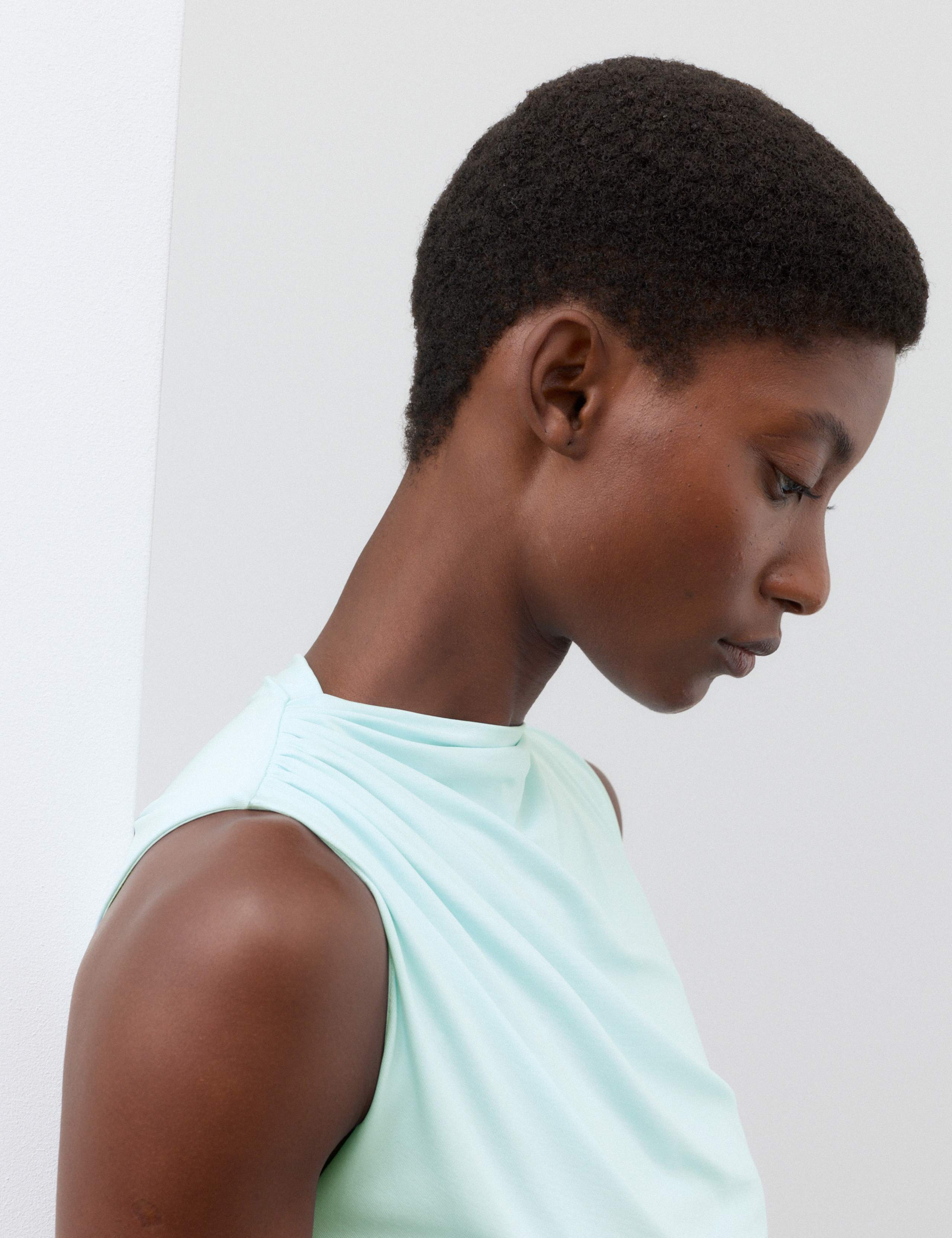 Jersey Draped Vest Top with Silk 6 of 6