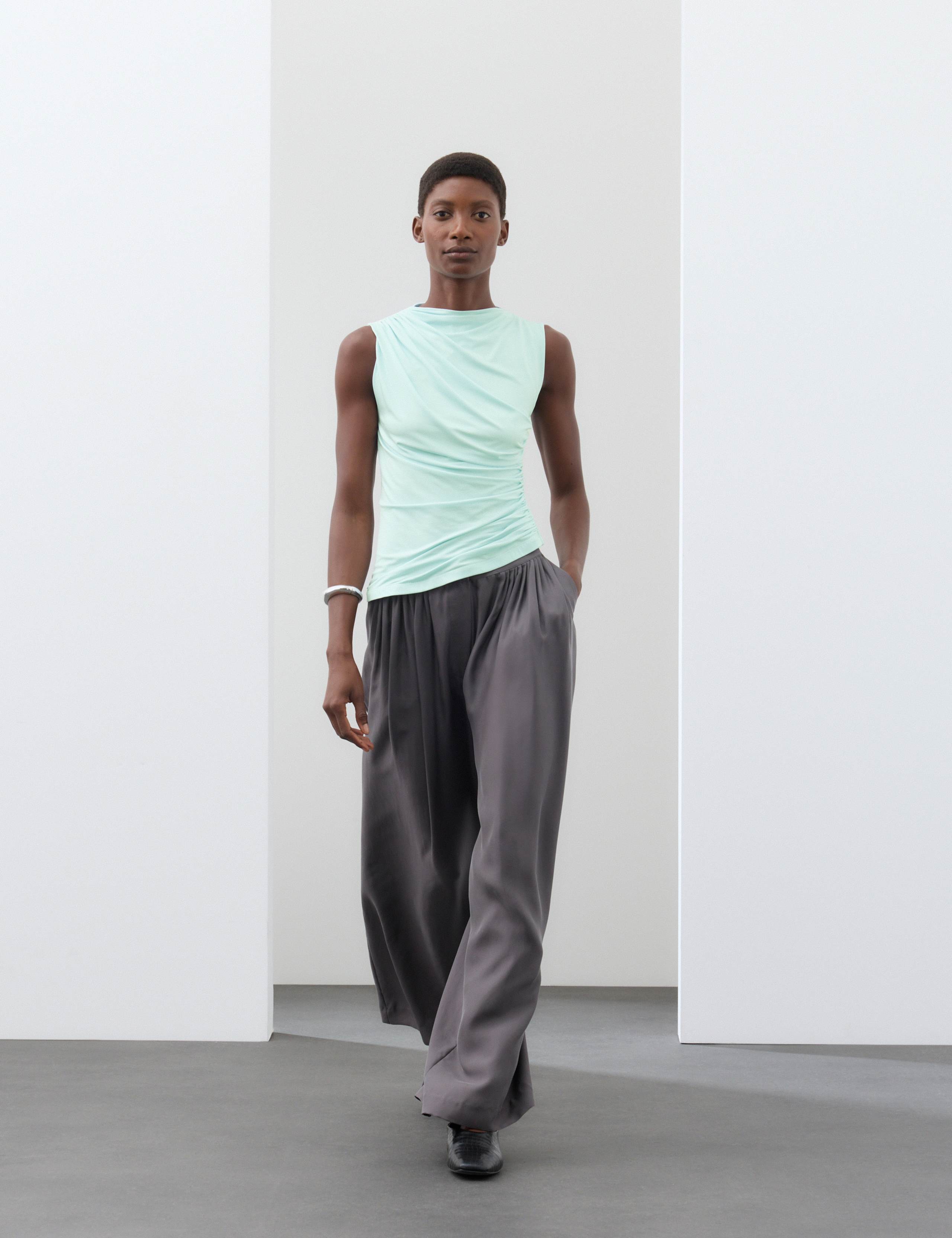 Jersey Draped Vest Top with Silk 4 of 6