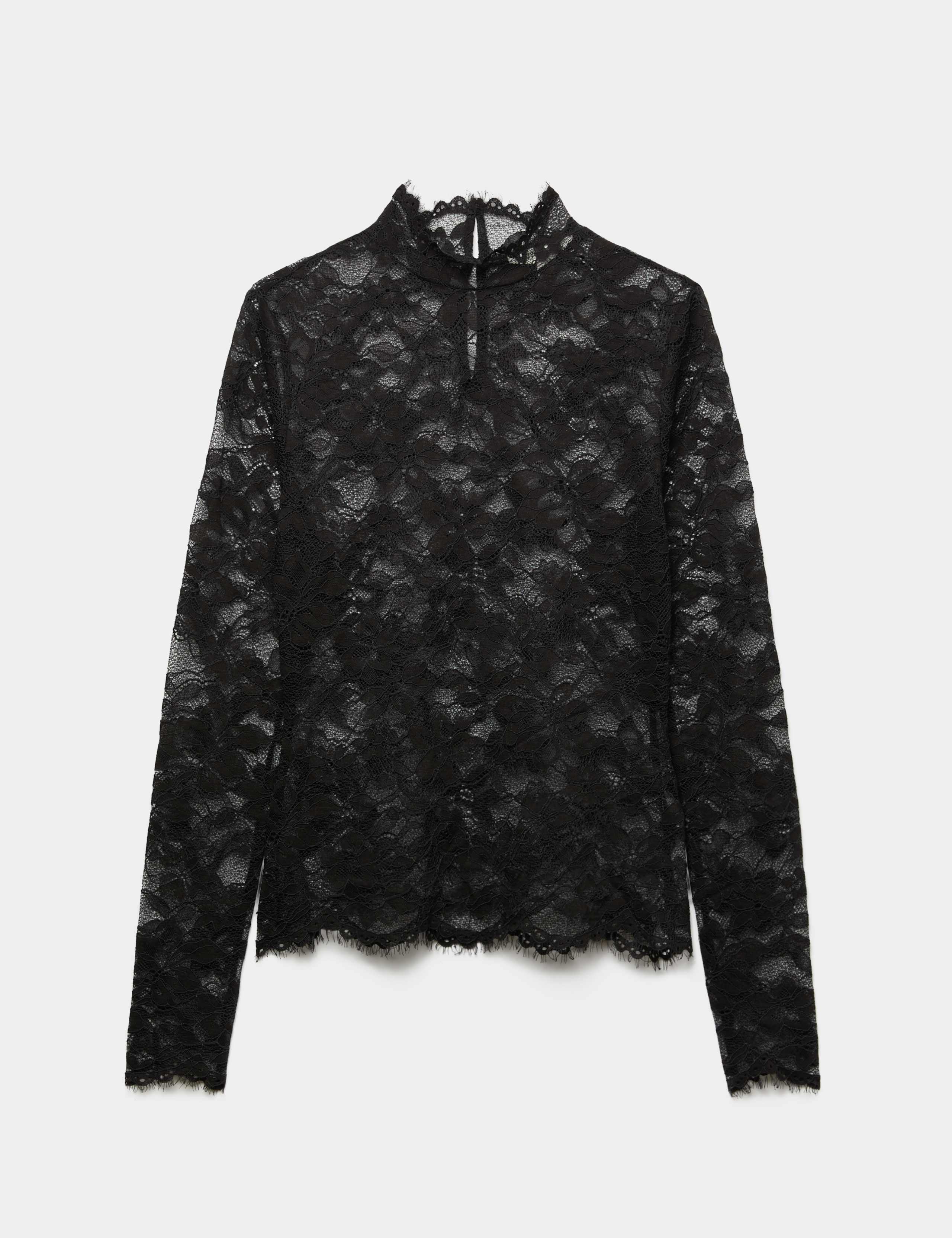 Lace High Neck Slim Fit Top 2 of 8