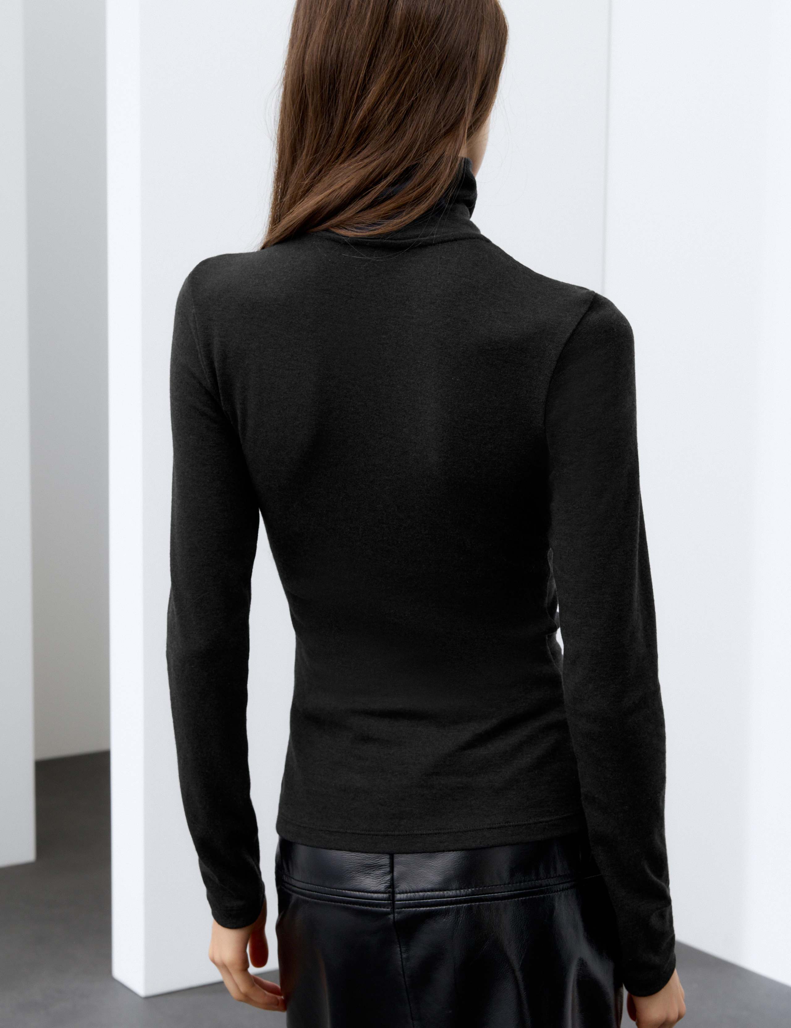 Funnel Neck Fitted Half Zip Top with Lyocell 3 of 5