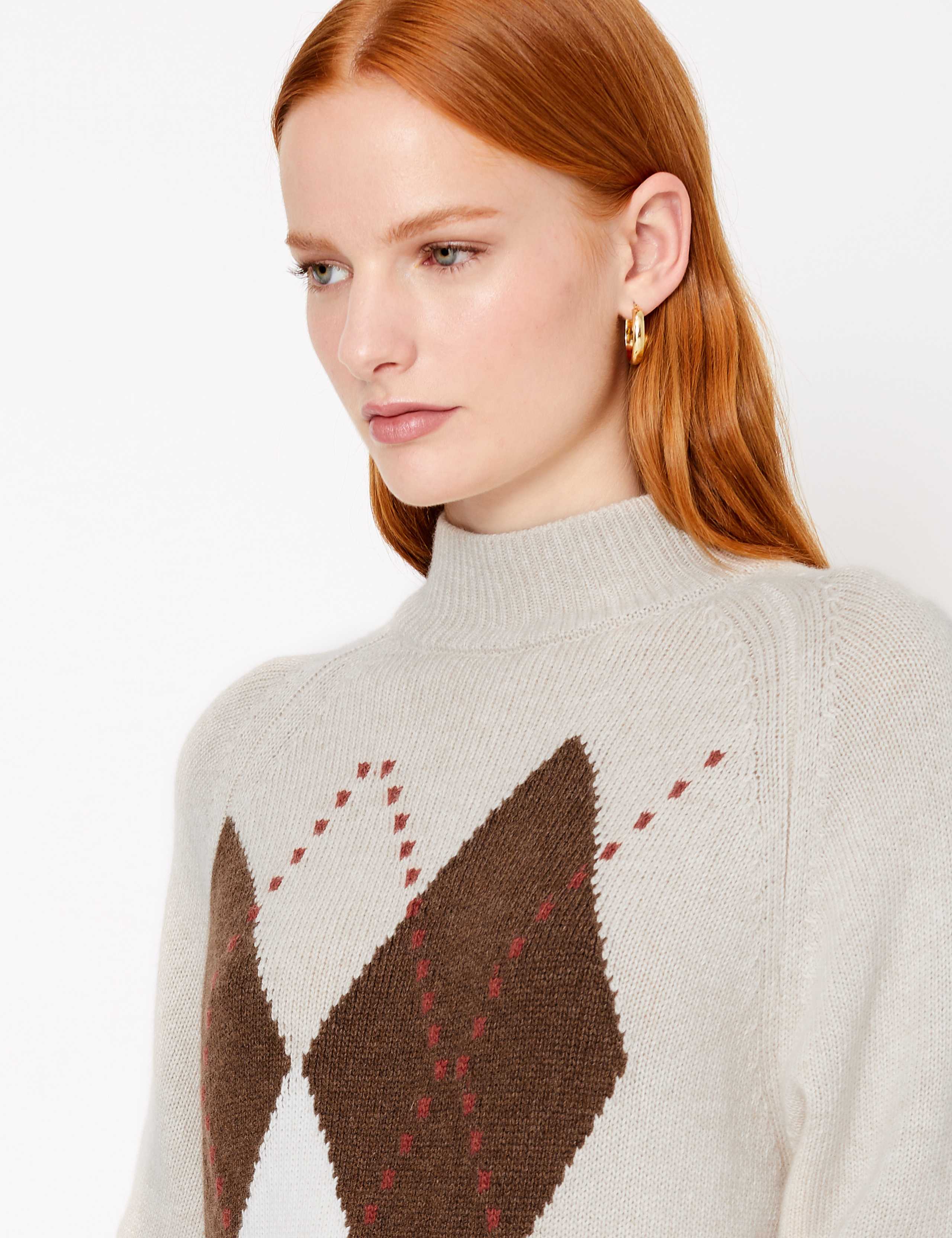 Argyle Turtle Neck Relaxed Fit Jumper 4 of 5