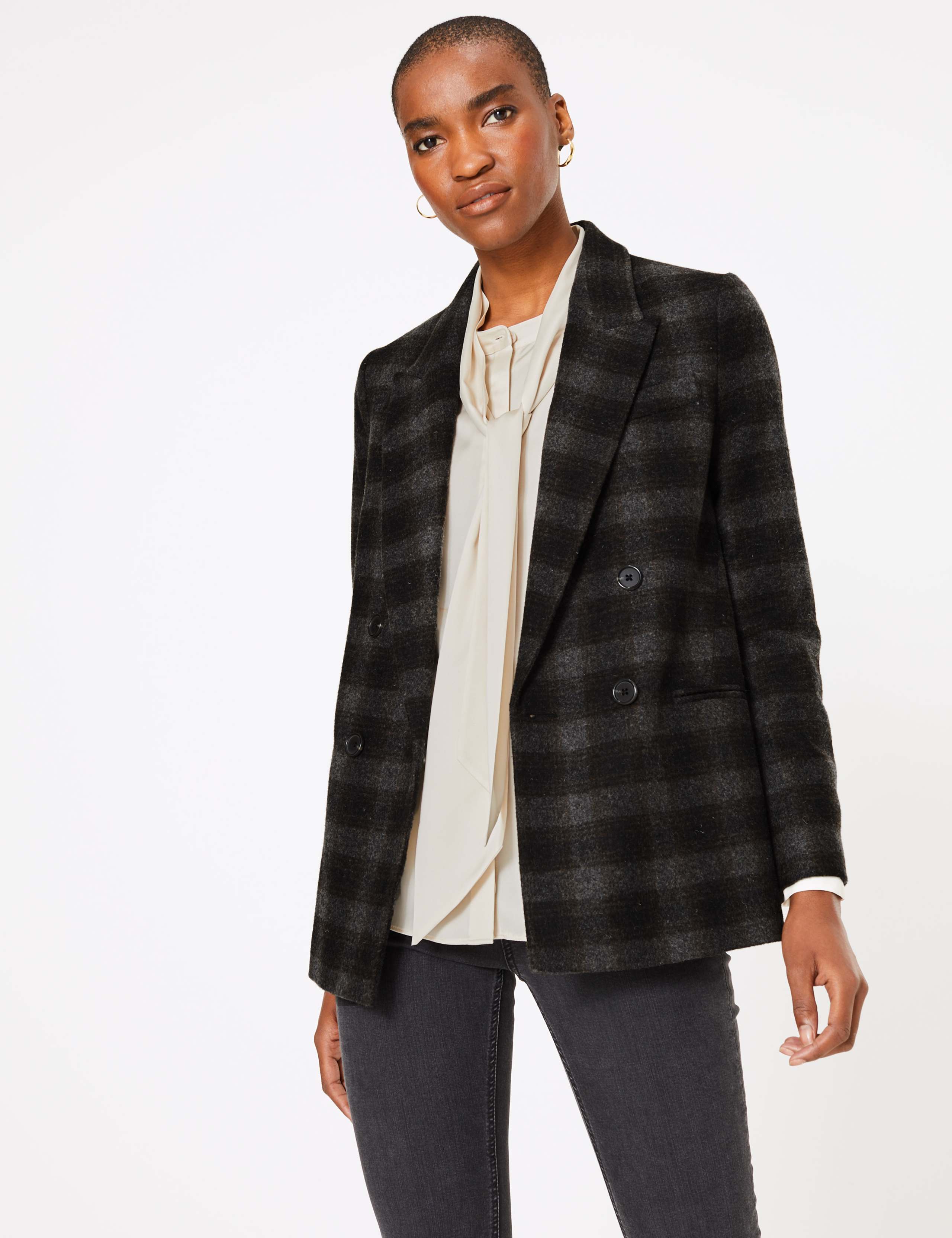Checked Double Breasted Blazer 1 of 7