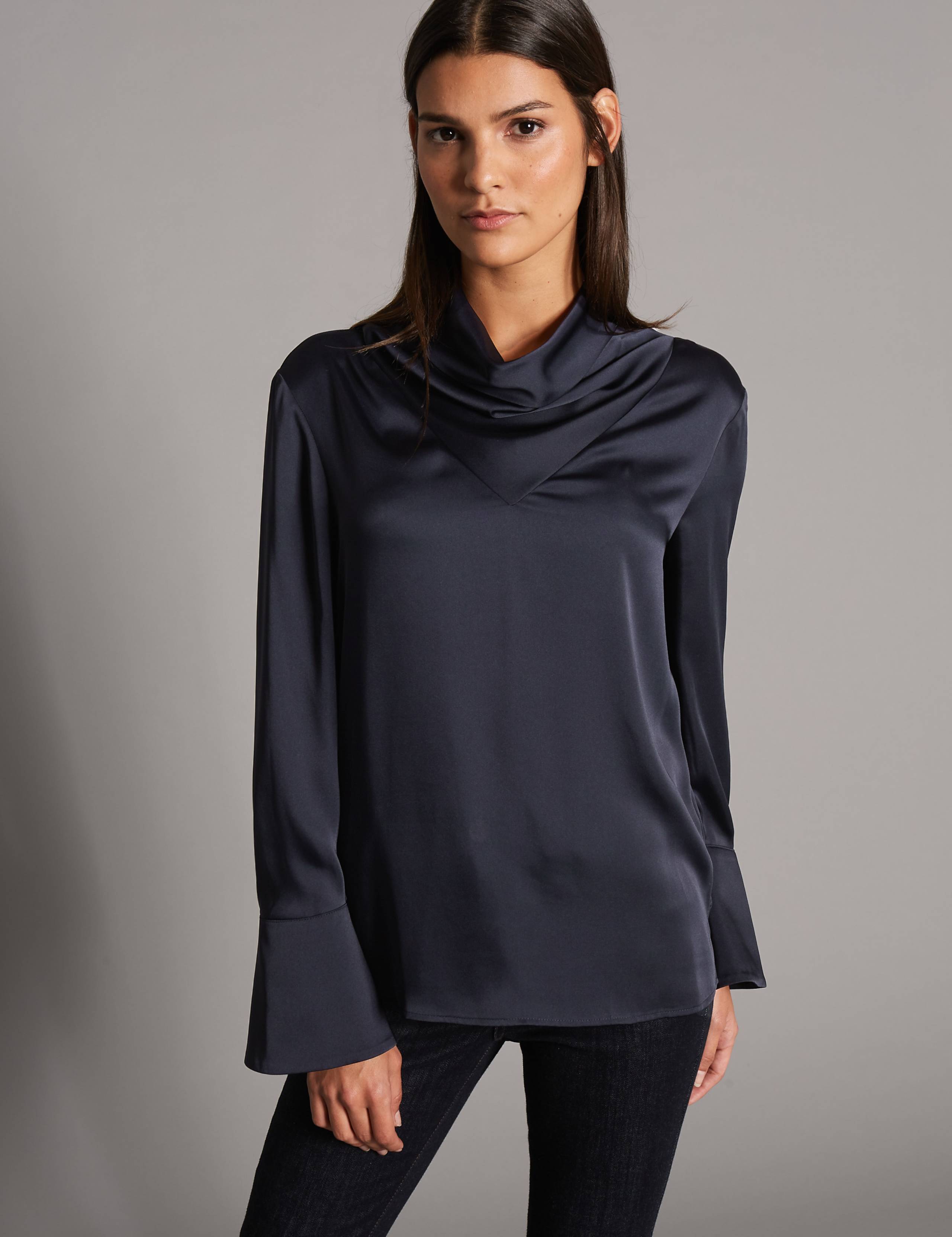 Cowl Neck Long Sleeve Blouse Autograph M&S IE