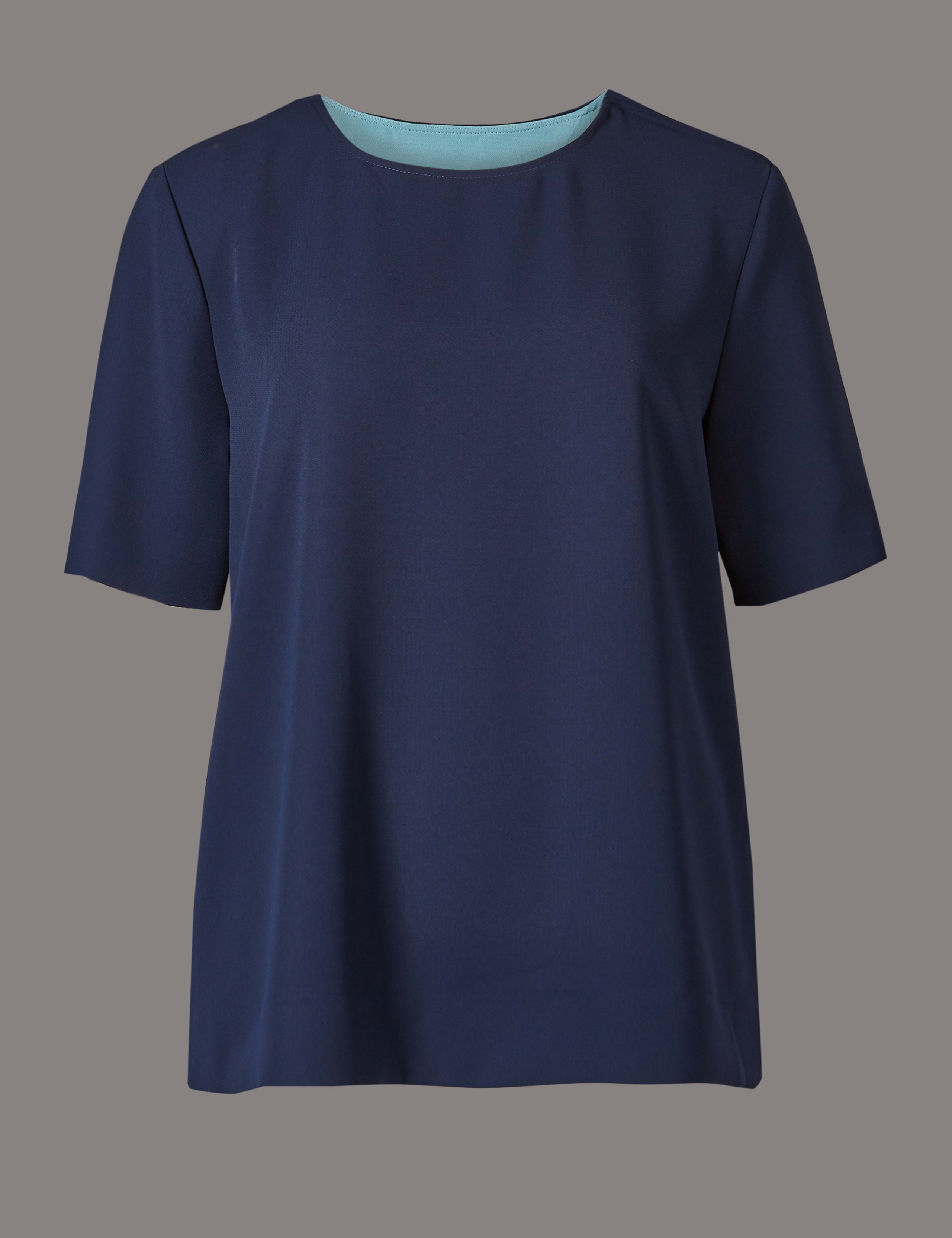Round Neck Half Sleeve Shell Top 2 of 5