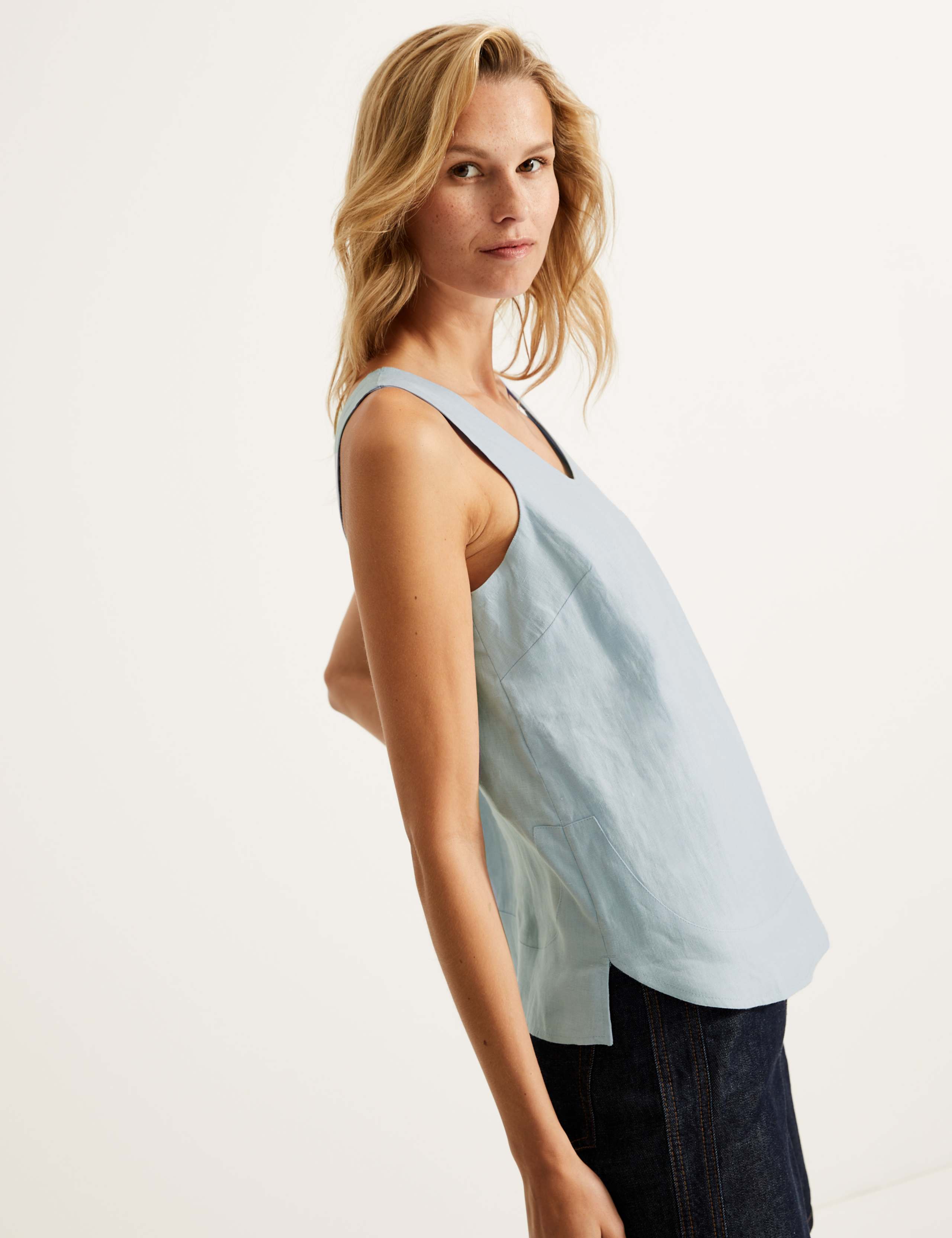 Pure Irish Linen Sleeveless Cami Top 3 of 6