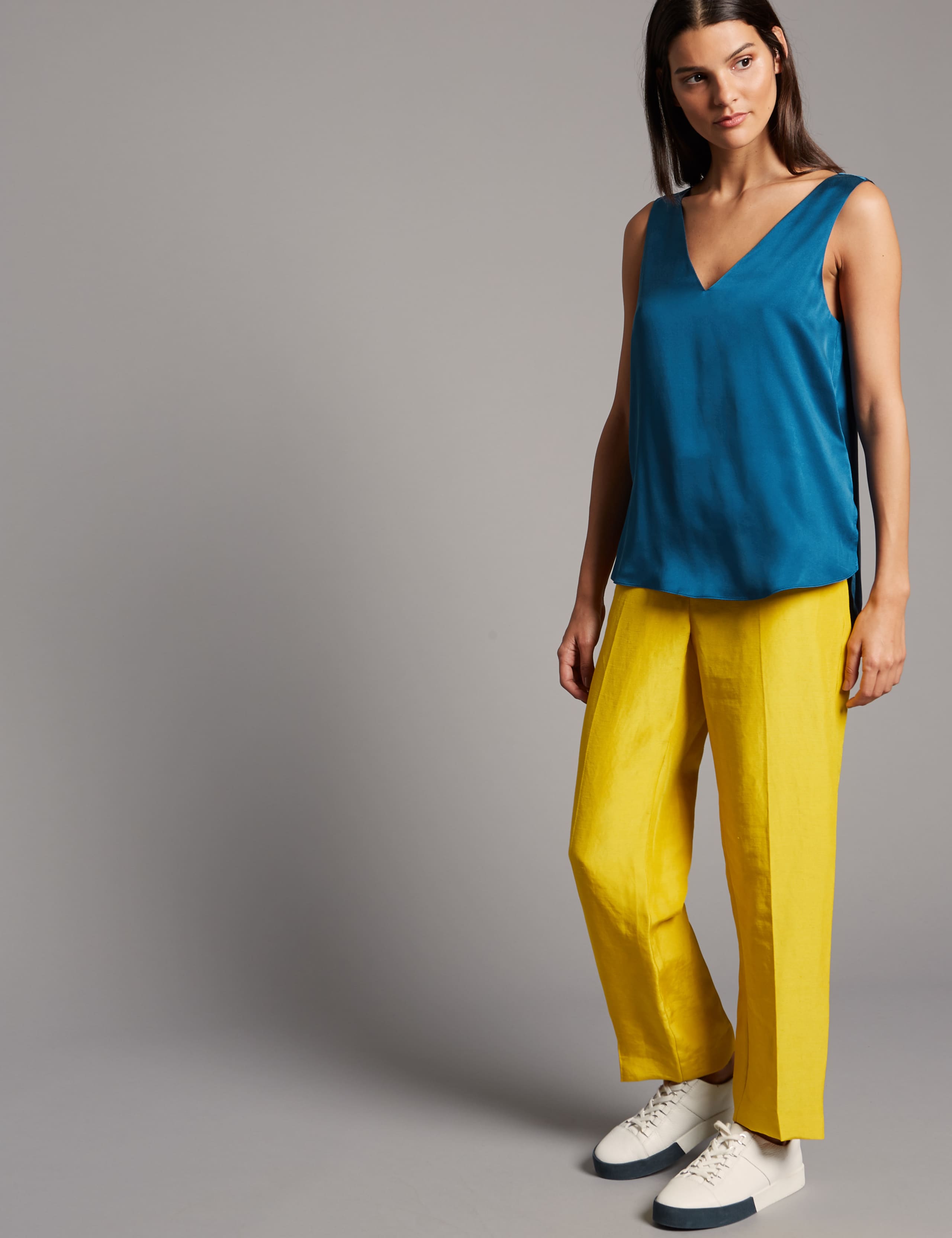 Pure Silk Sleeveless Vest Top 1 of 4