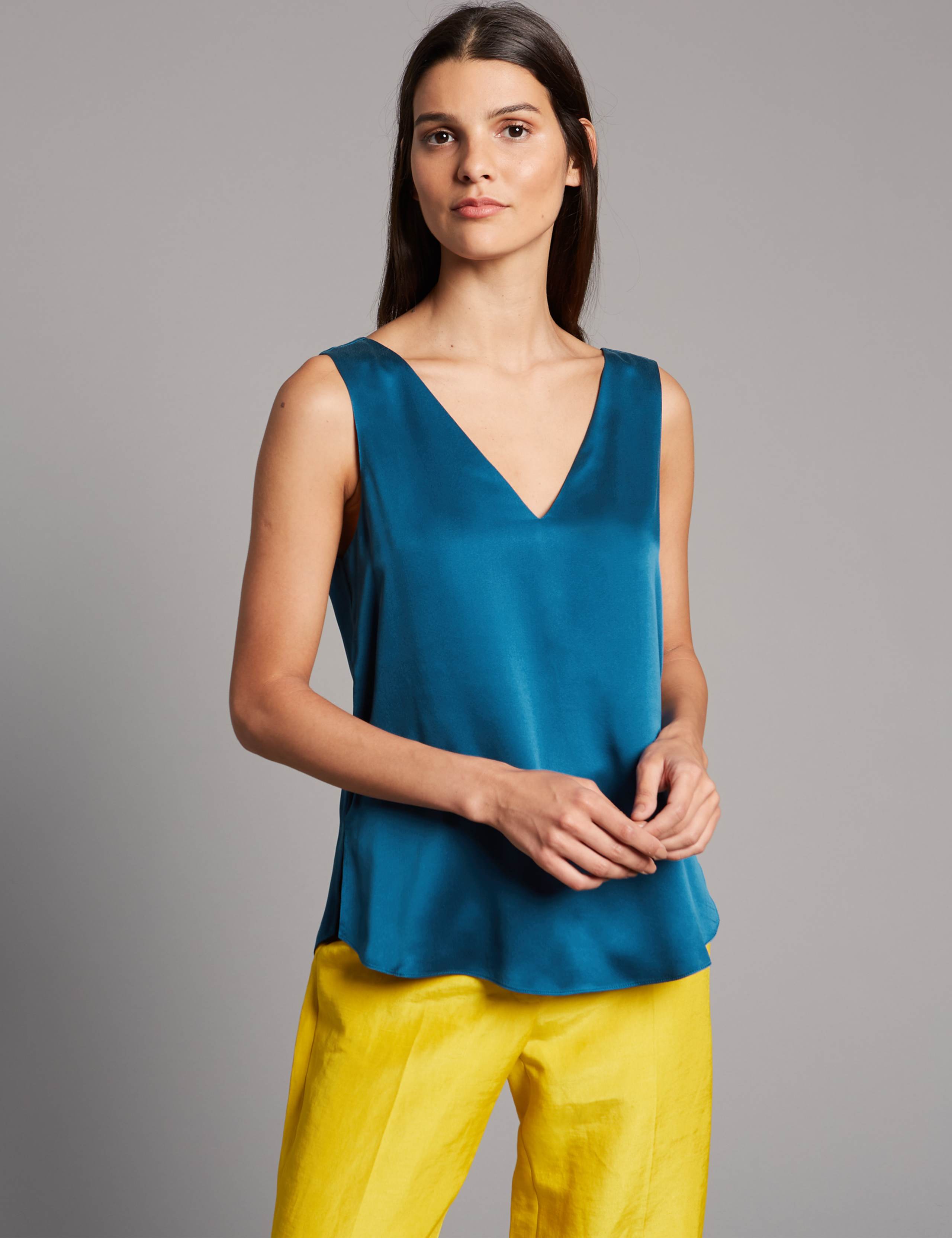 Pure Silk Sleeveless Vest Top 3 of 4