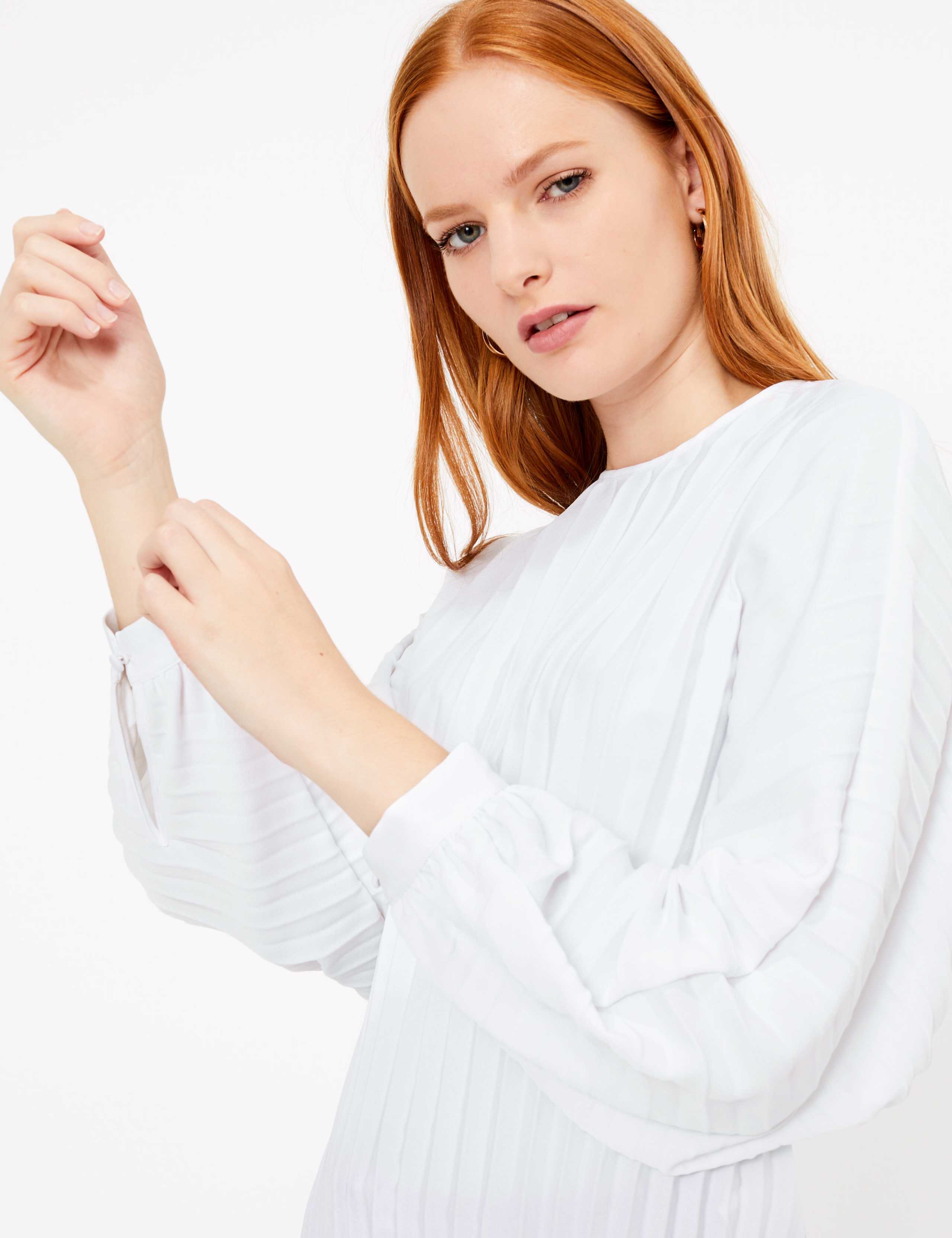 Pleated Relaxed Fit Shell Top | Autograph | M&S