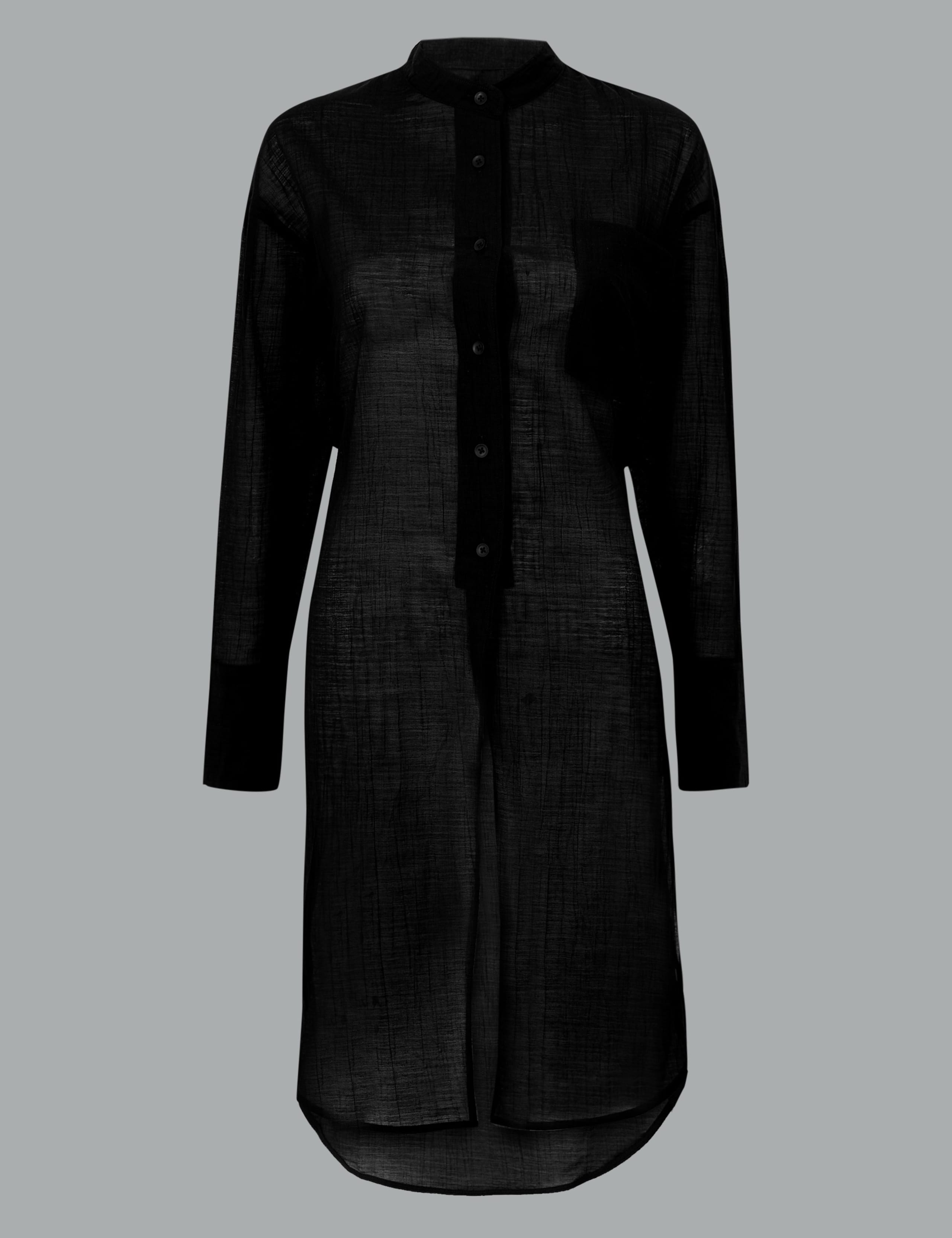 Sheer Layering Longline Shirt 2 of 4