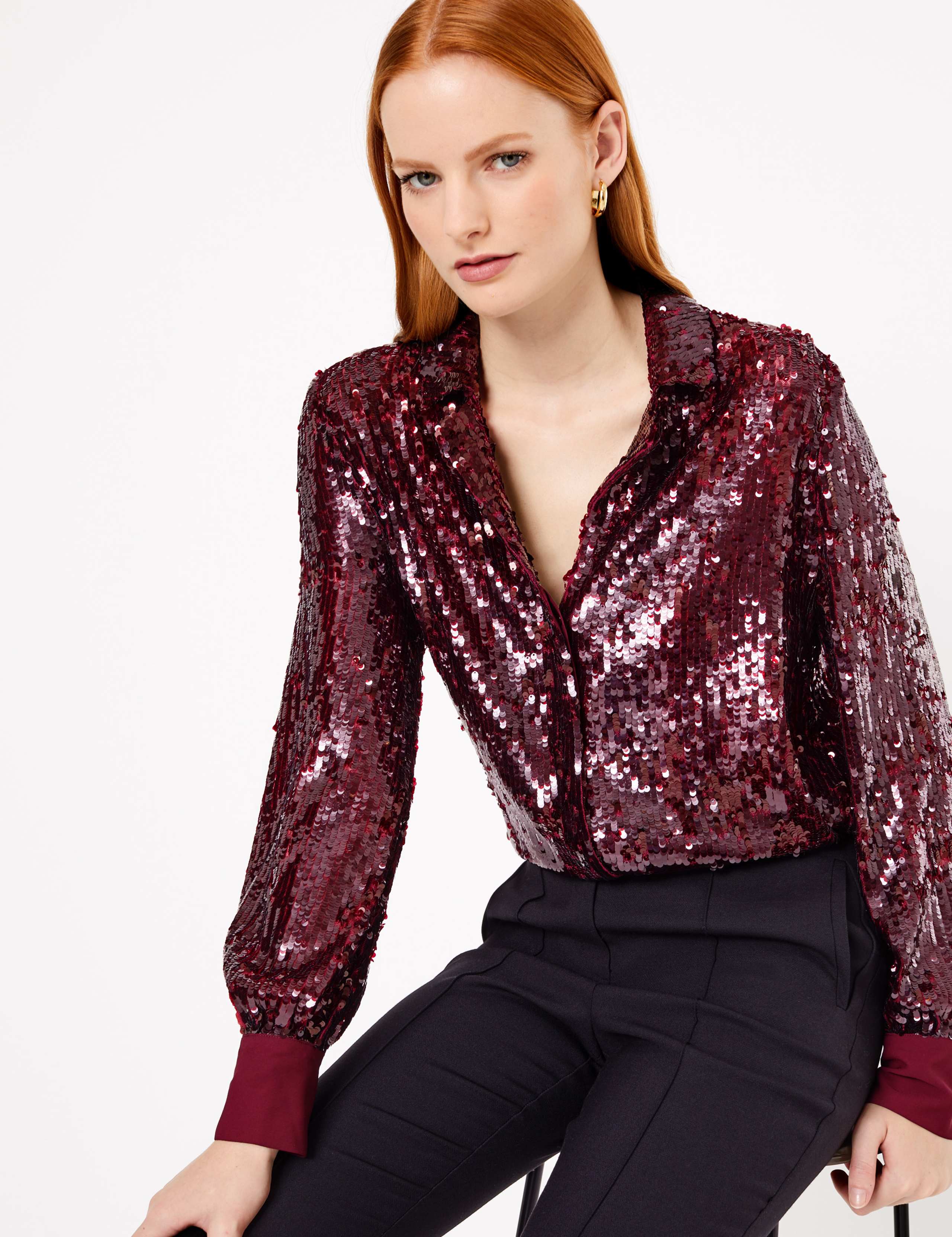 Sequin Revere Collar Shirt 3 of 4