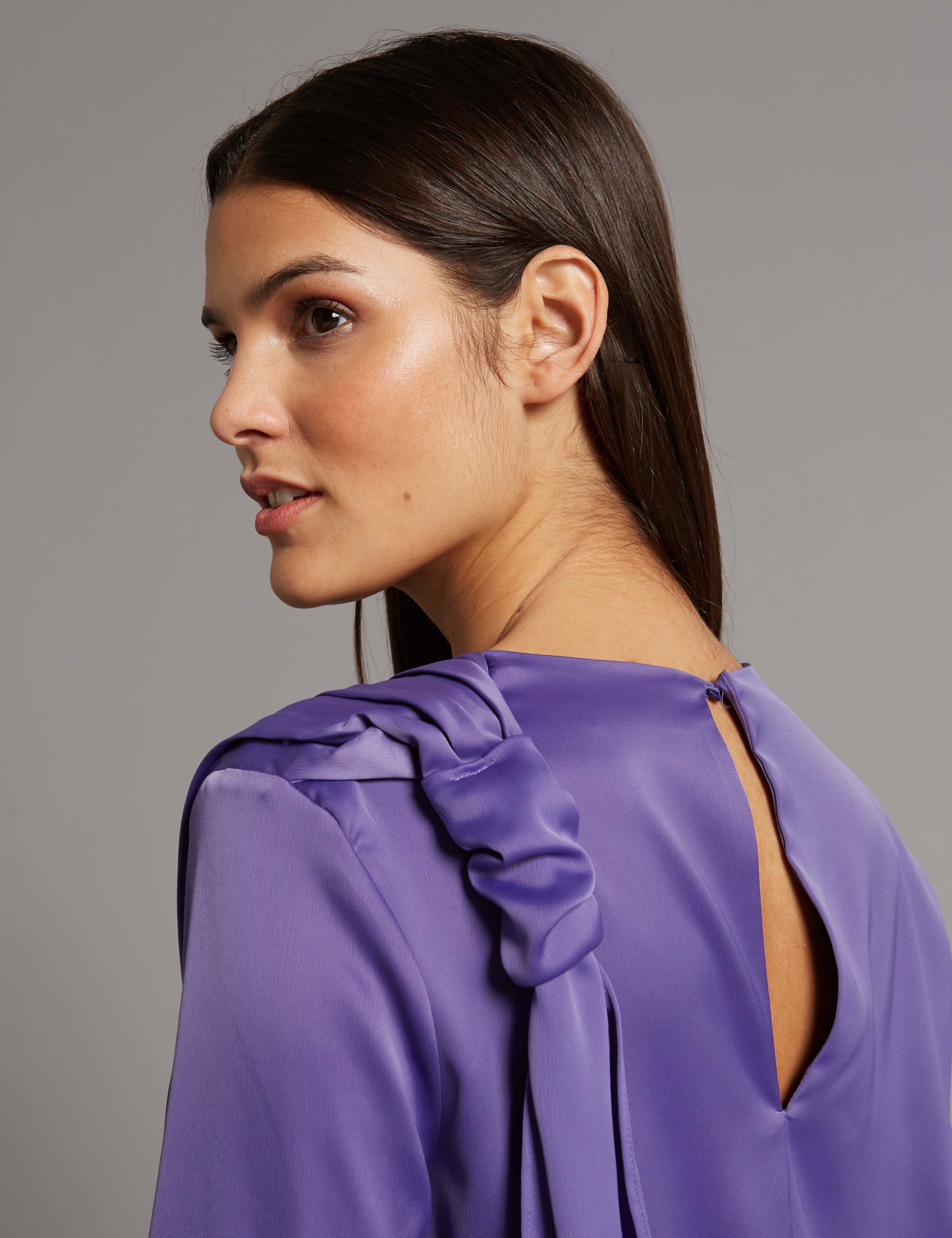 Drape Shoulder Long Sleeve Shell Top 5 of 5