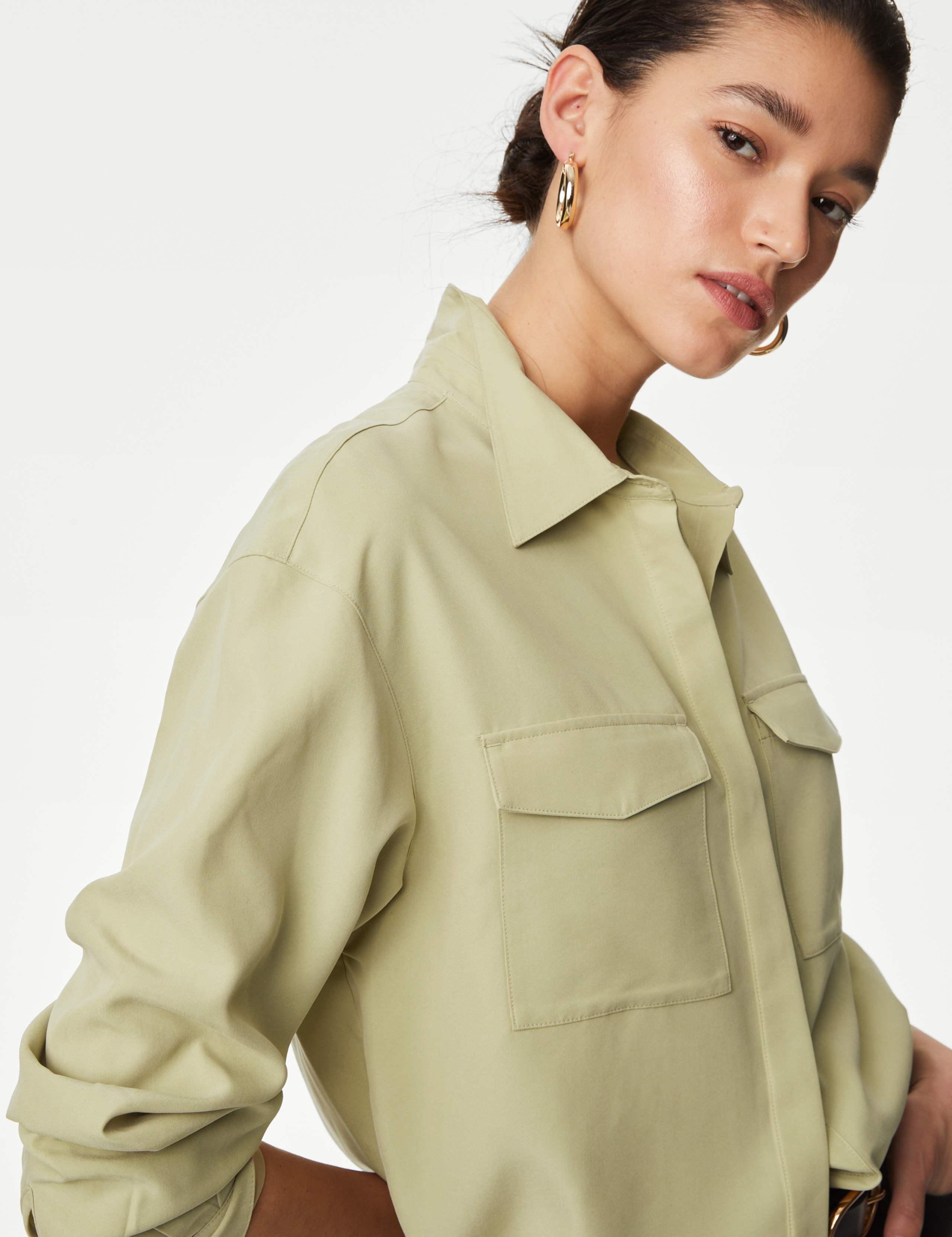Modal Rich Collared Relaxed Utility Shirt 5 of 6
